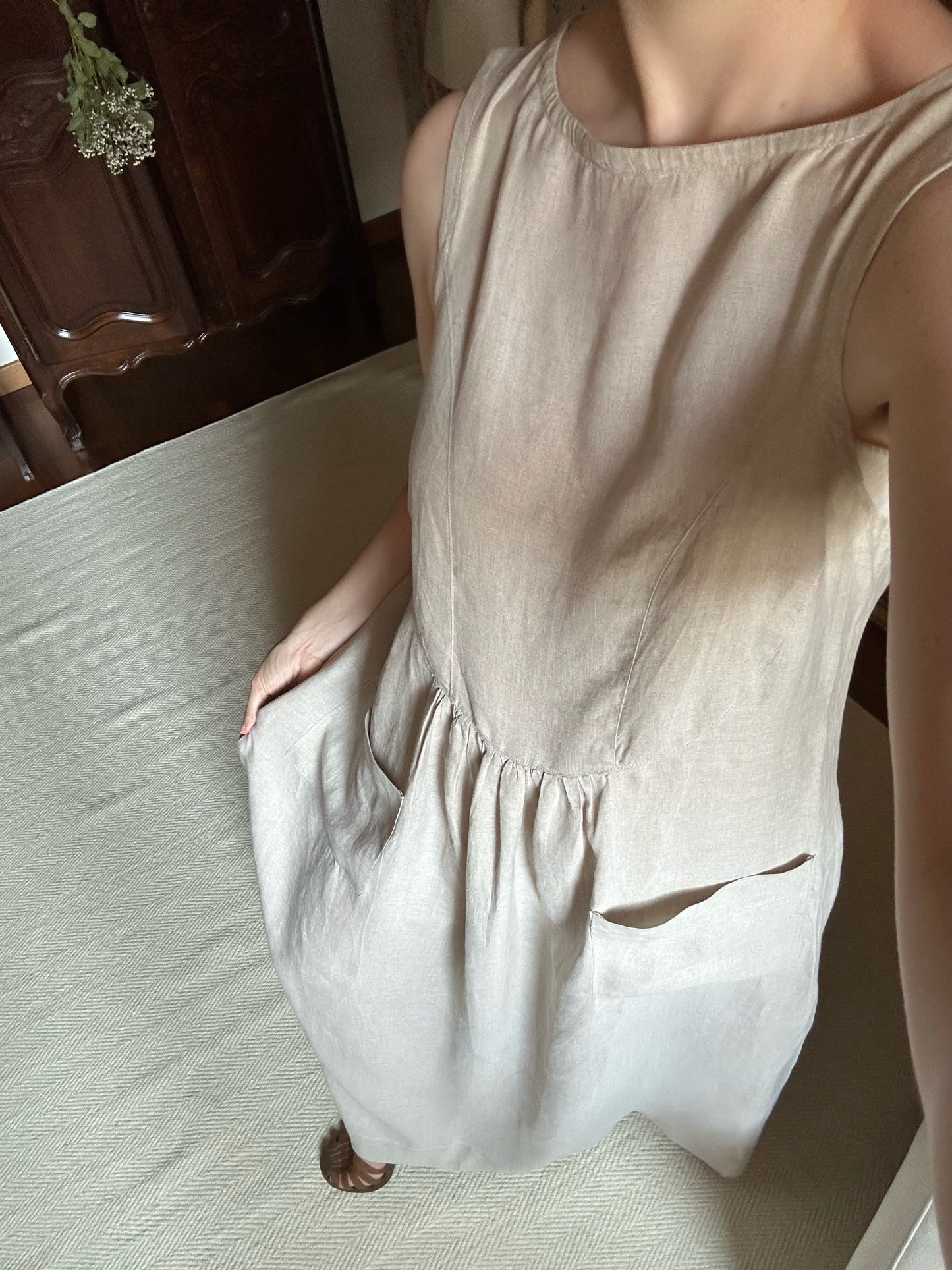Vintage Linen Maxi Dress