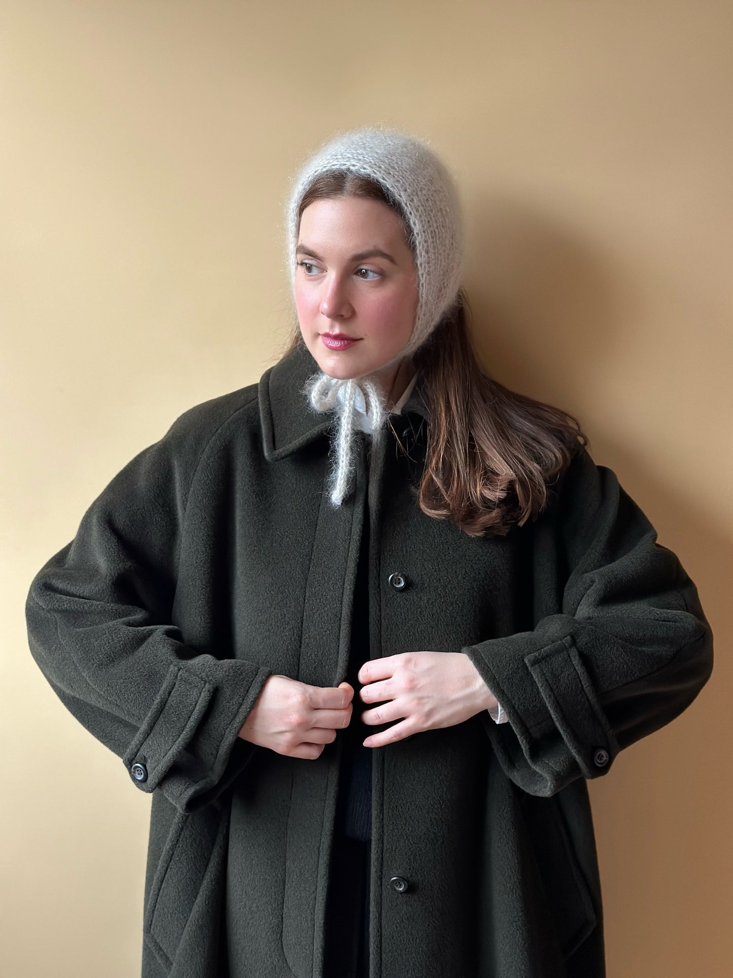 Vintage Wool & Cashmere Moss Green Coat