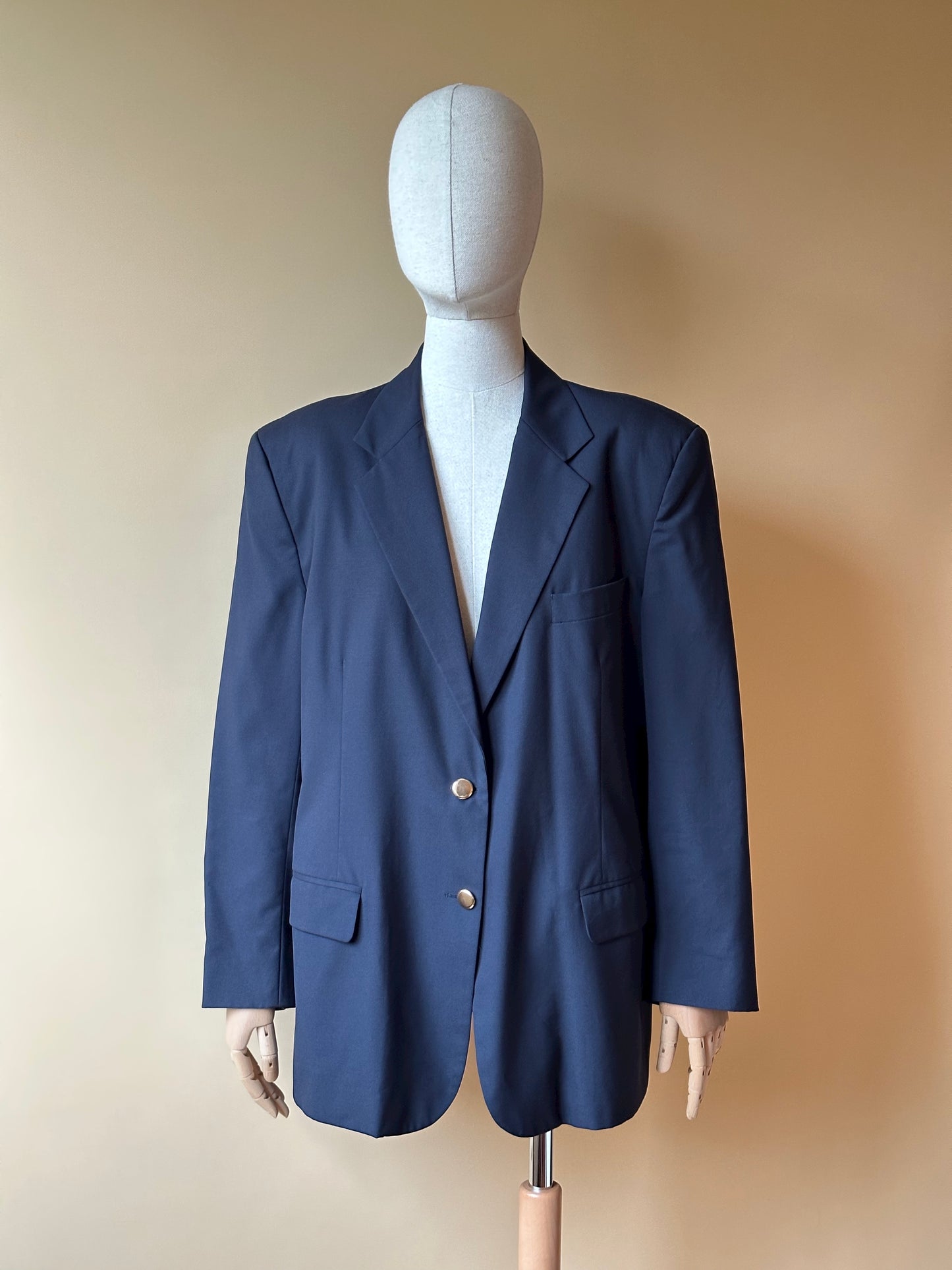 Vintage Blue Woolen Suit - Blazer