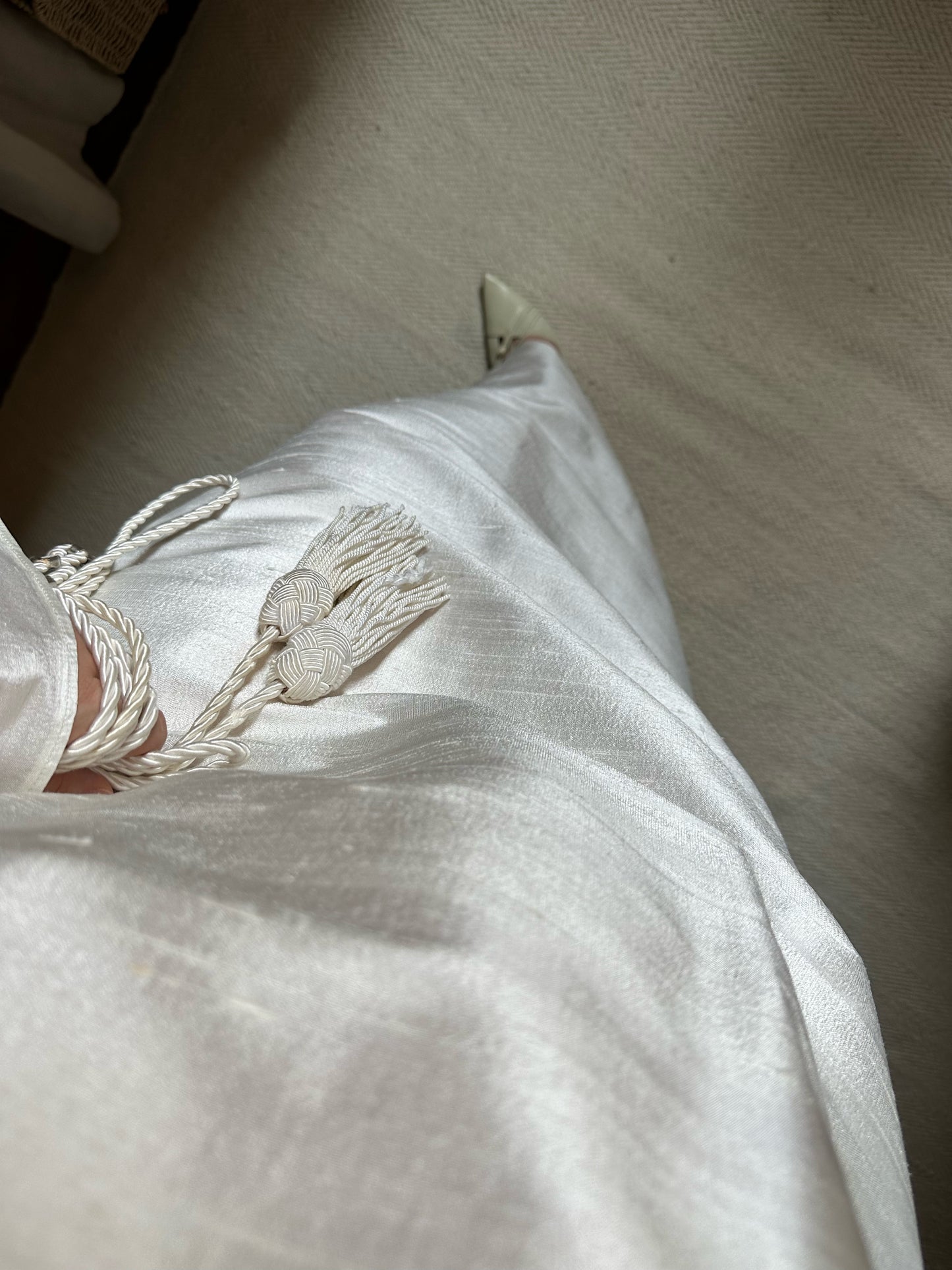 100% Silk White Long Tunic Dress