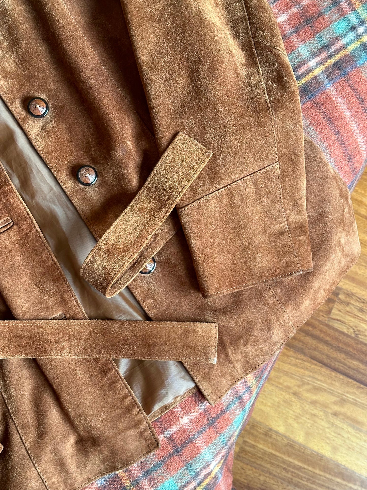 Vintage Belted Suede Jacket