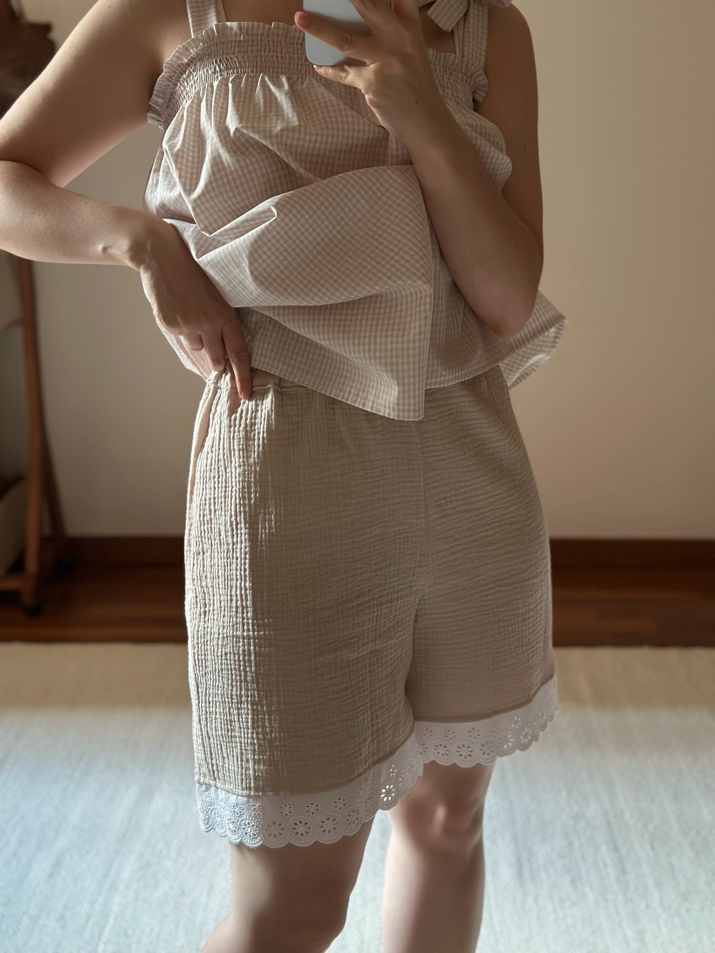 Muslin & Lace Shorts