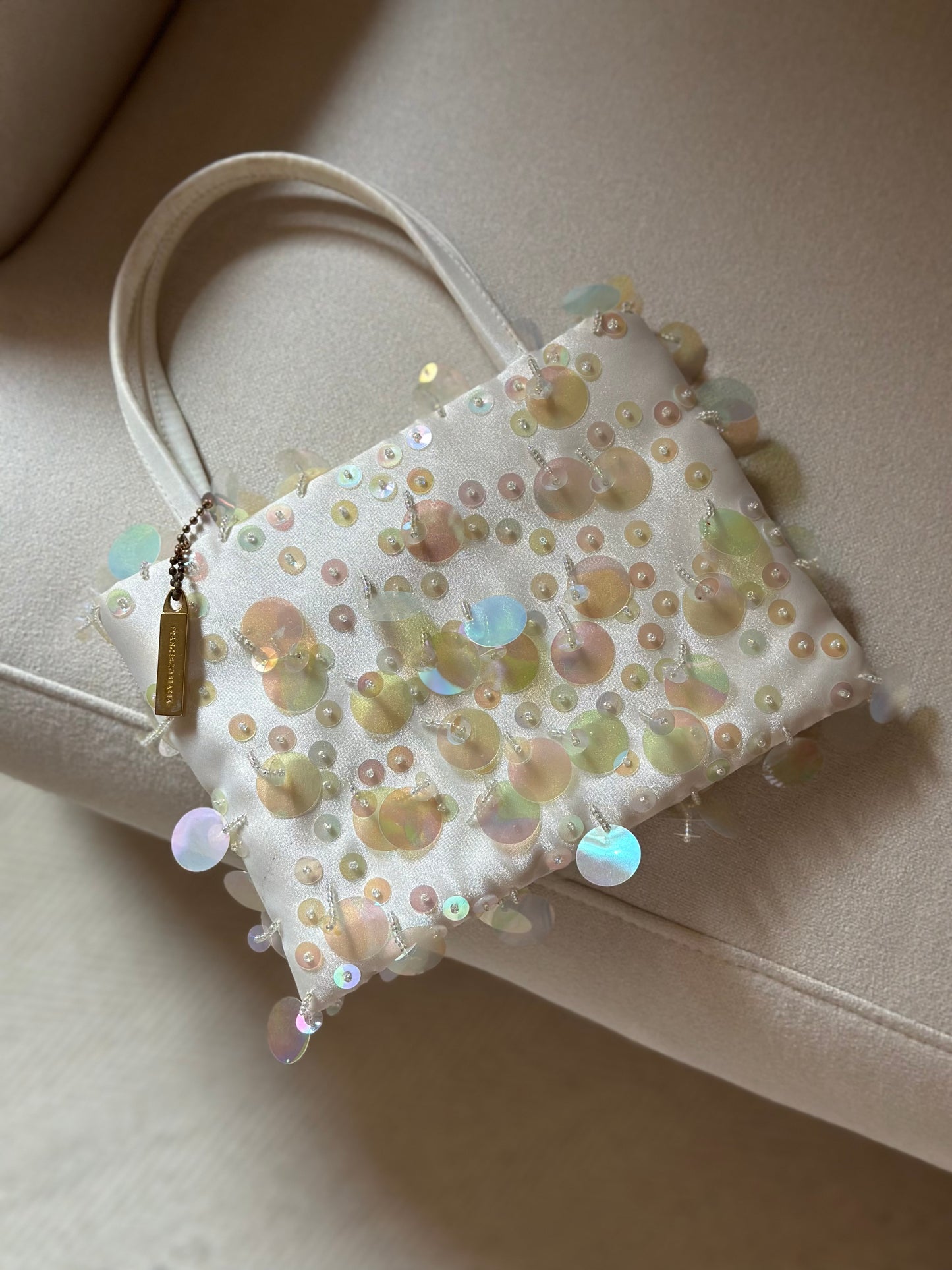 Francesco Biasia Satin & Pailettes Mini Handbag