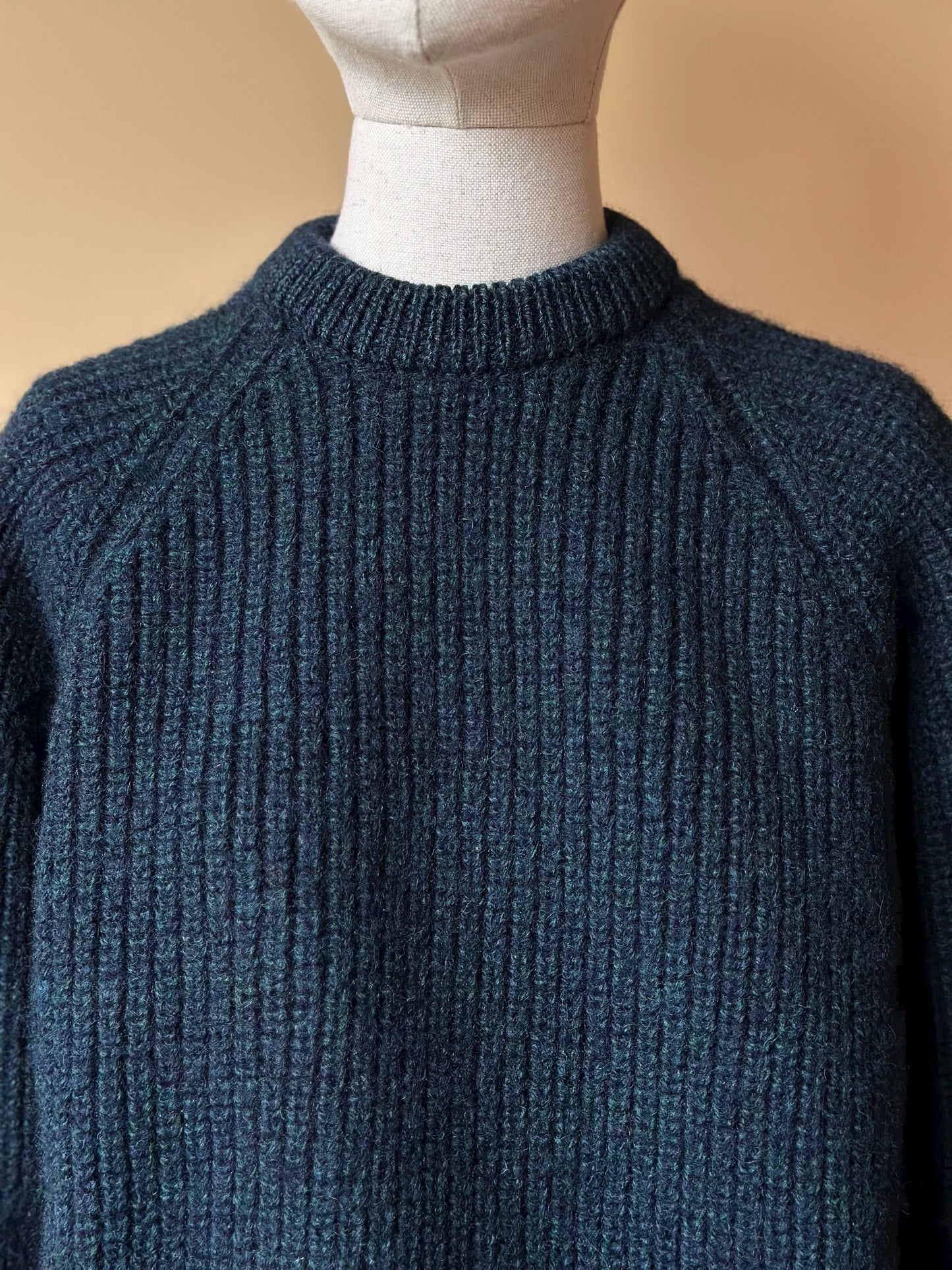 Vintage Blue & Green Irish  Sweater