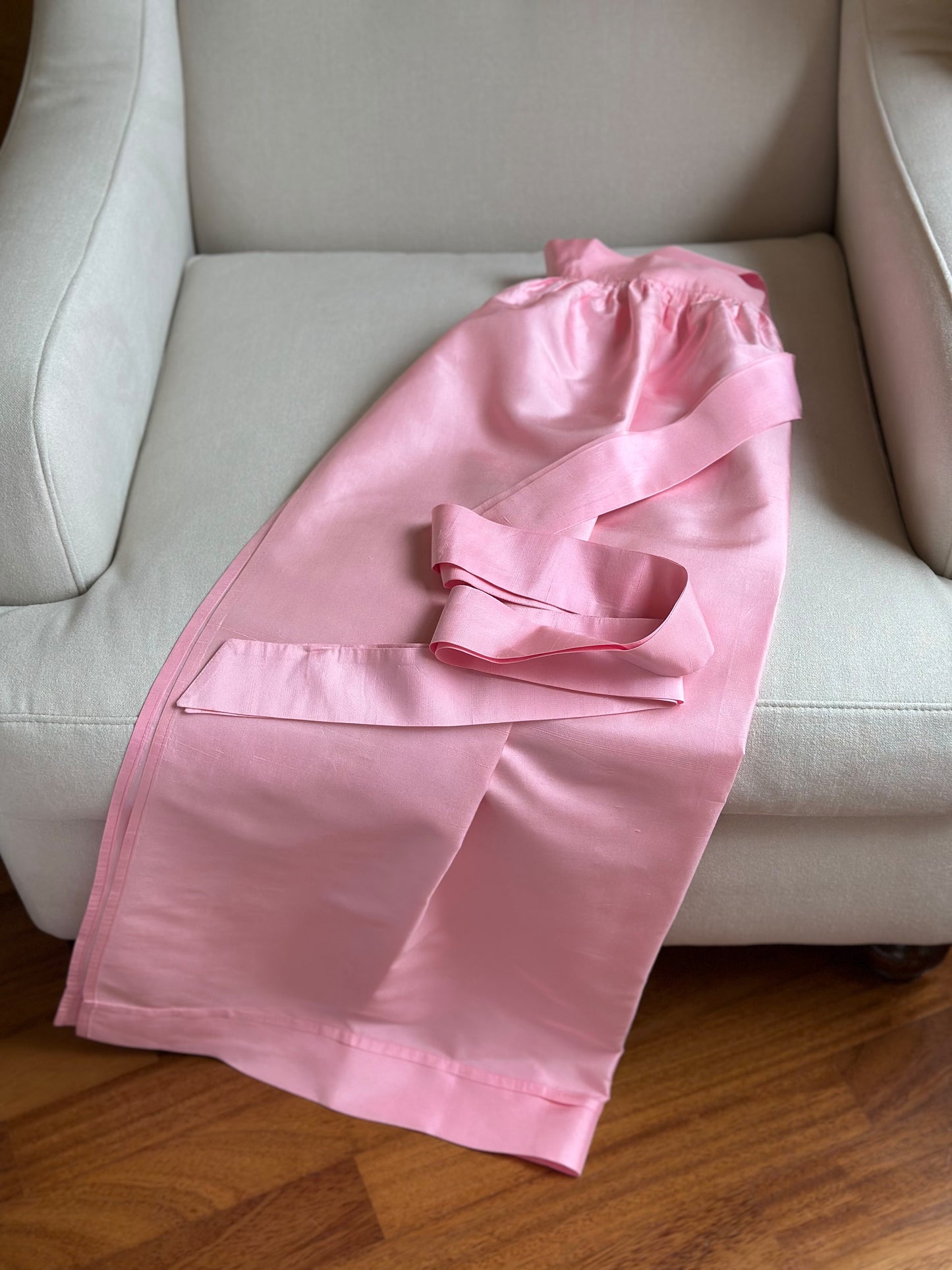 100% Pink Silk Apron