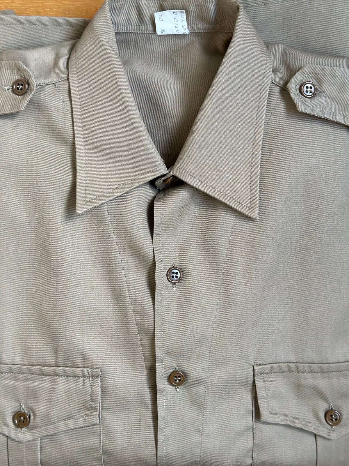 Khaki Cotton Military Shirt