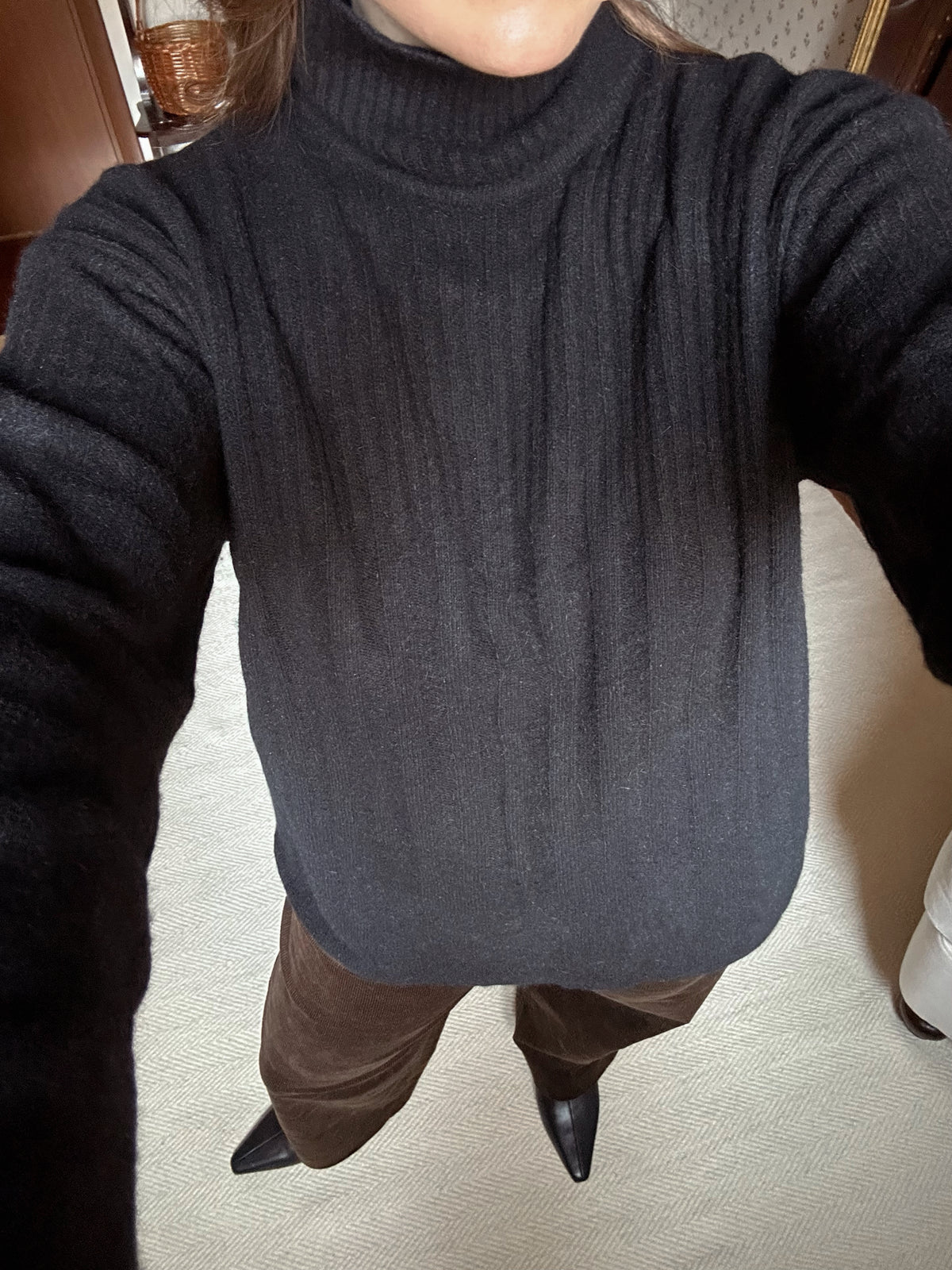Angora & Lambswool Black Turtleneck
