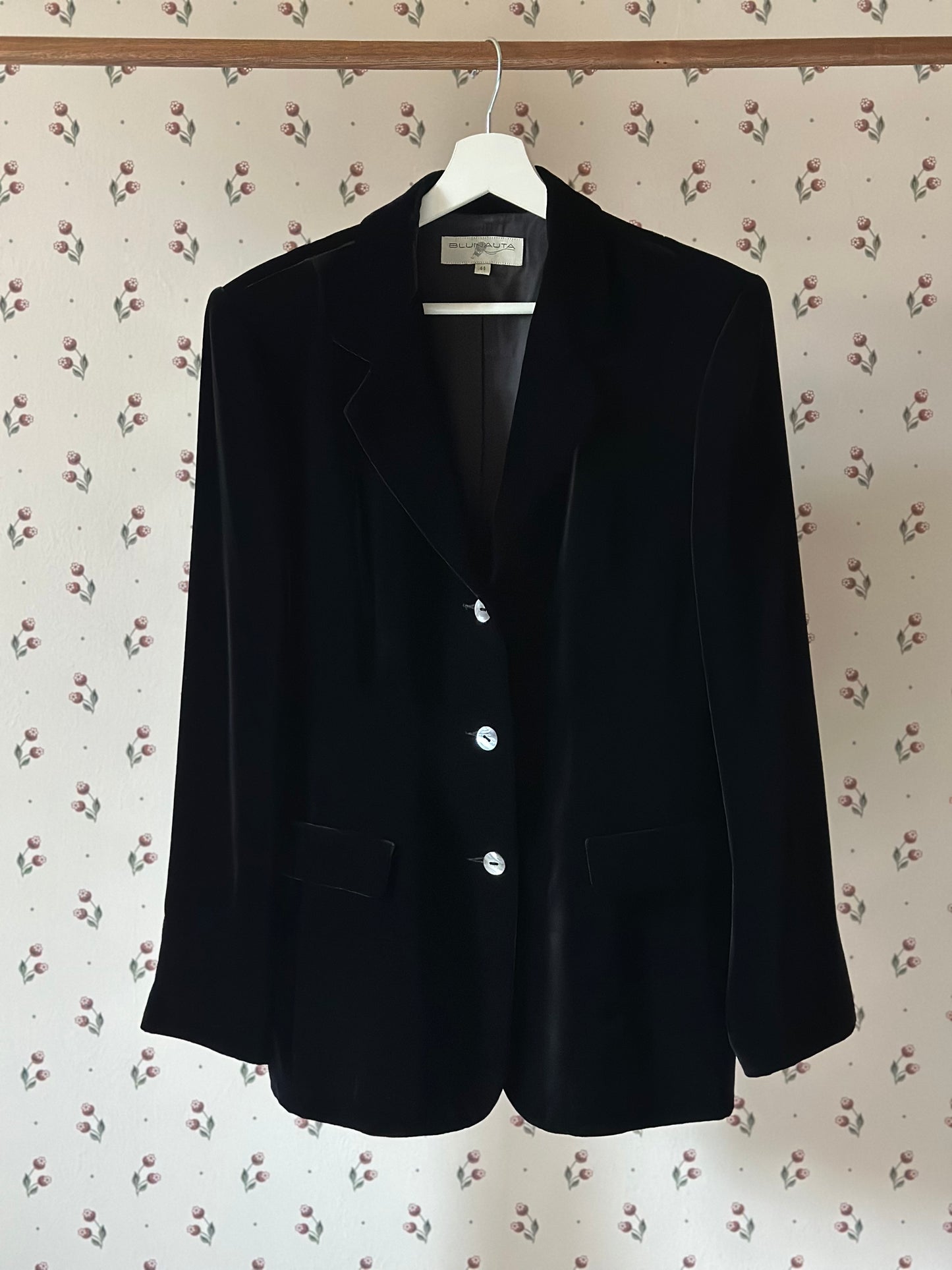 Black Silk Velvet Blazer