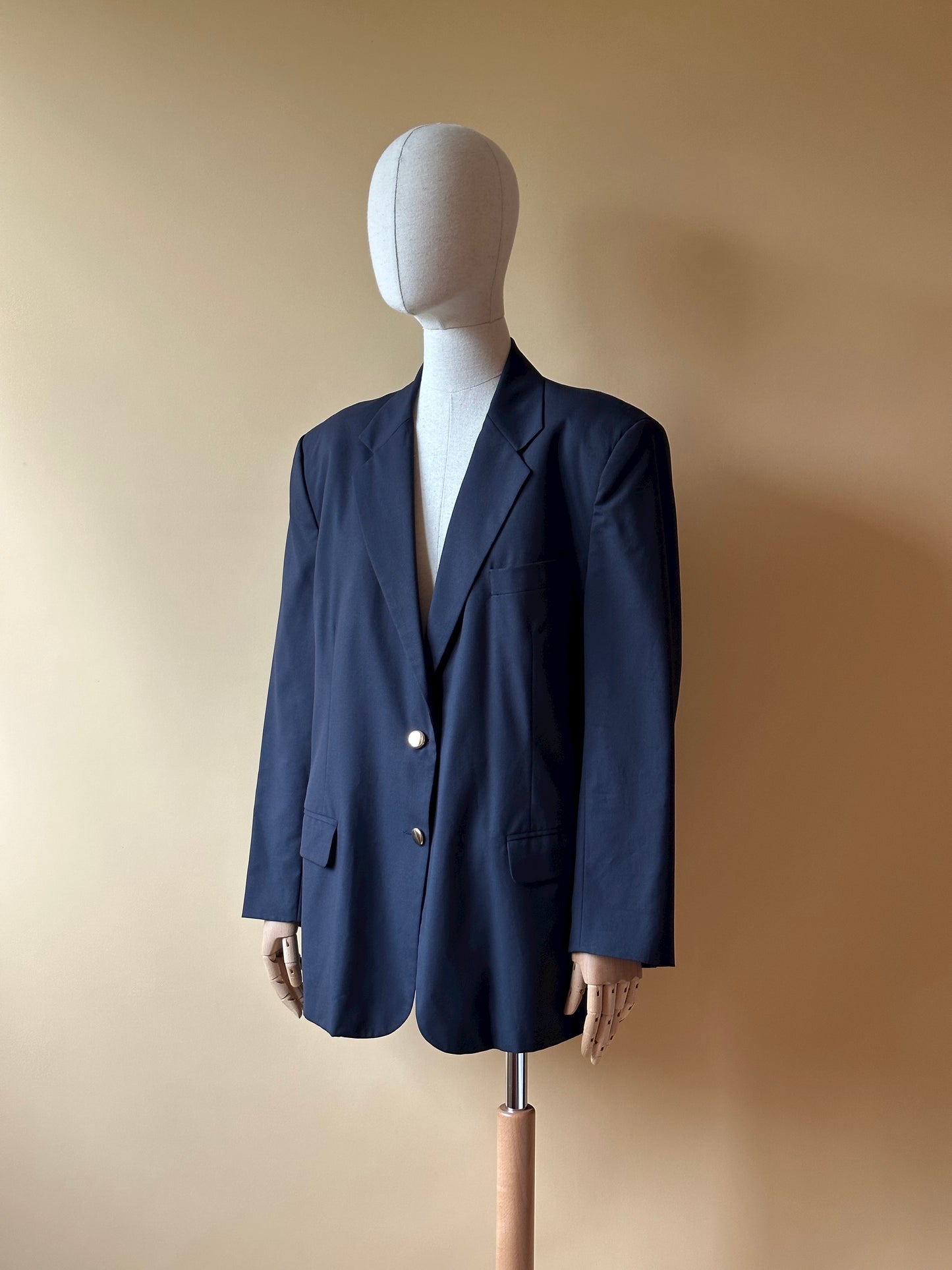 Vintage Blue Woolen Suit - Blazer