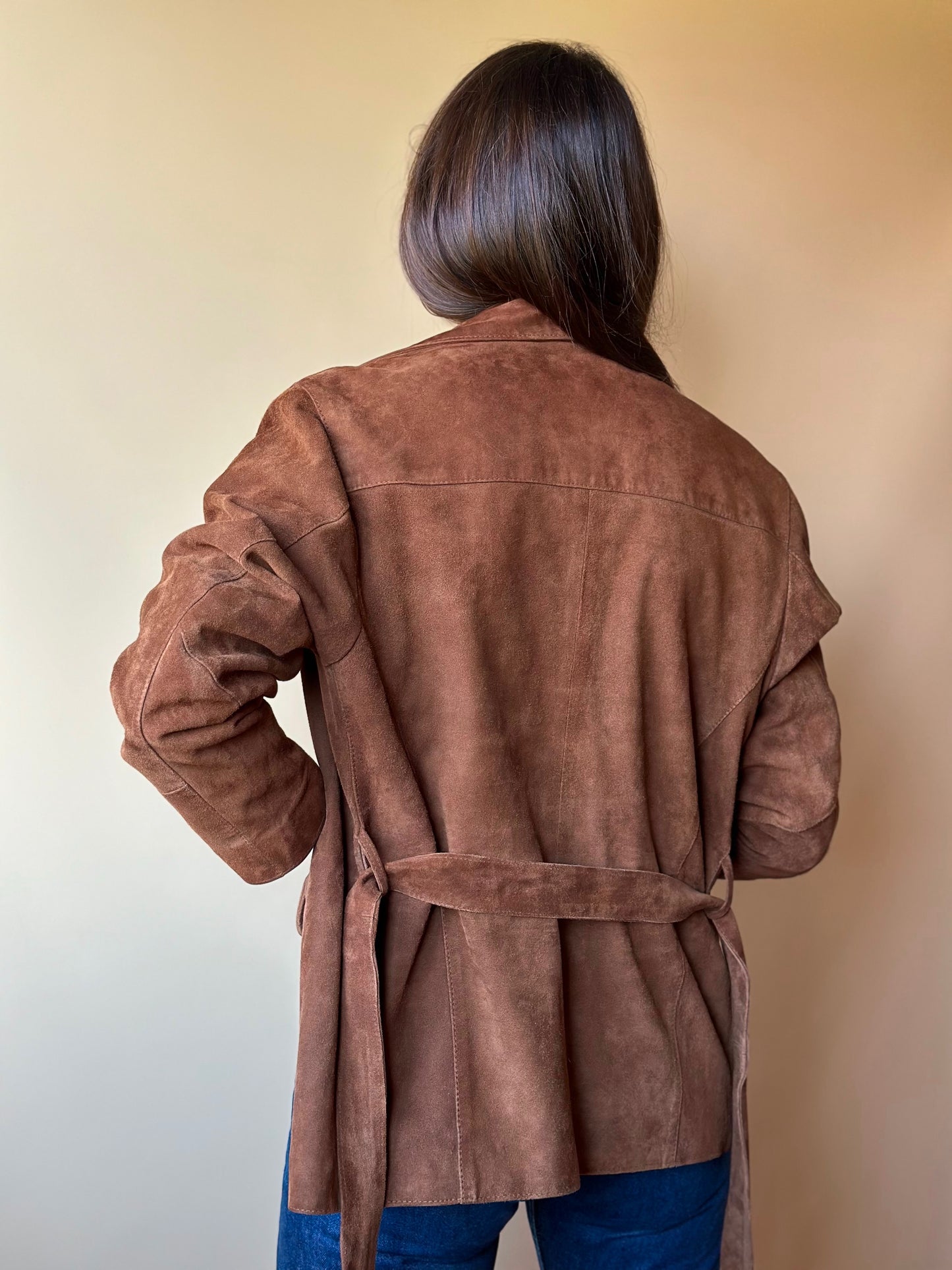 Vintage Belted Suede Jacket