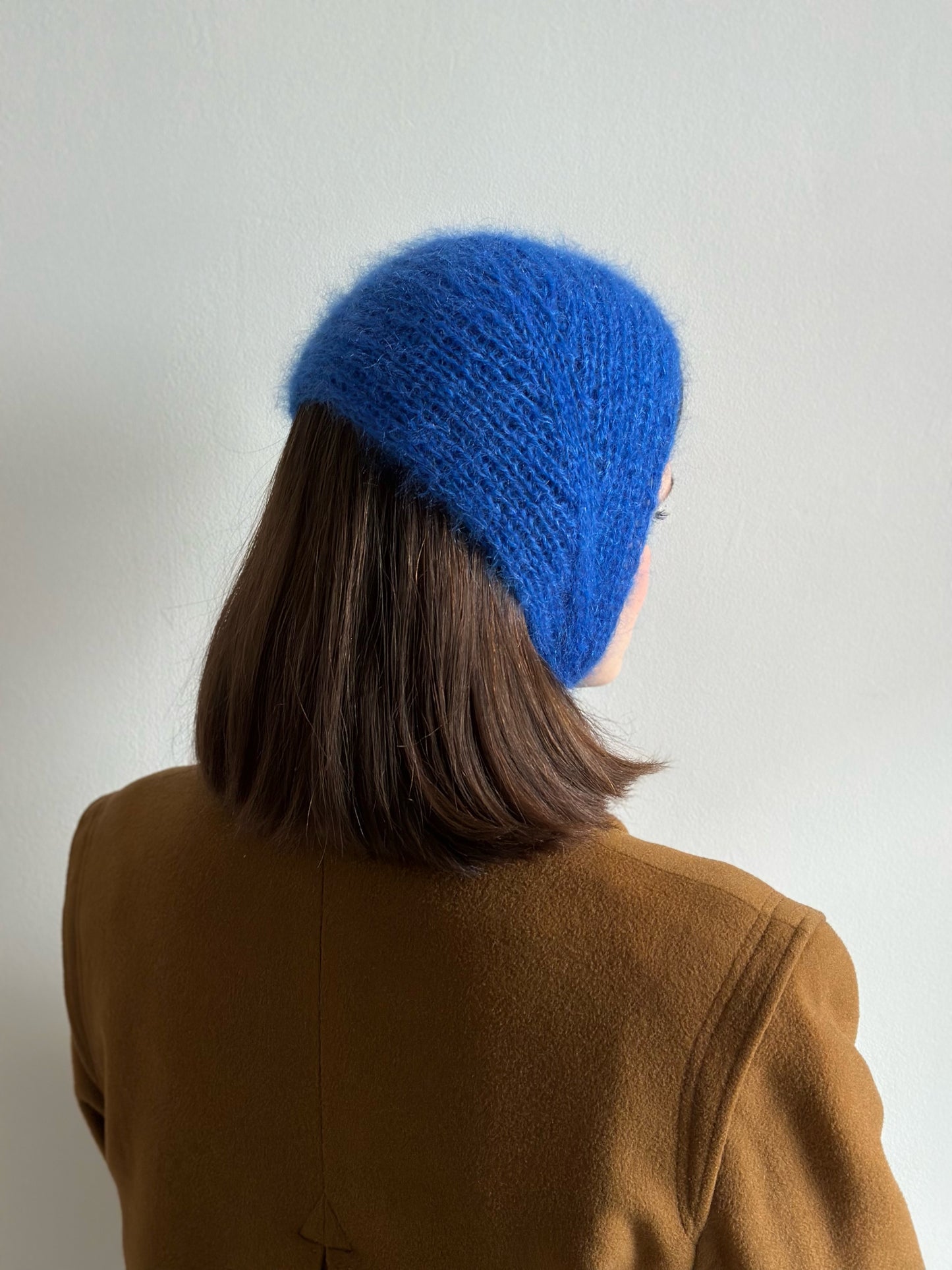 Handmade Silk & Mohair Bonnet - Electric Blue