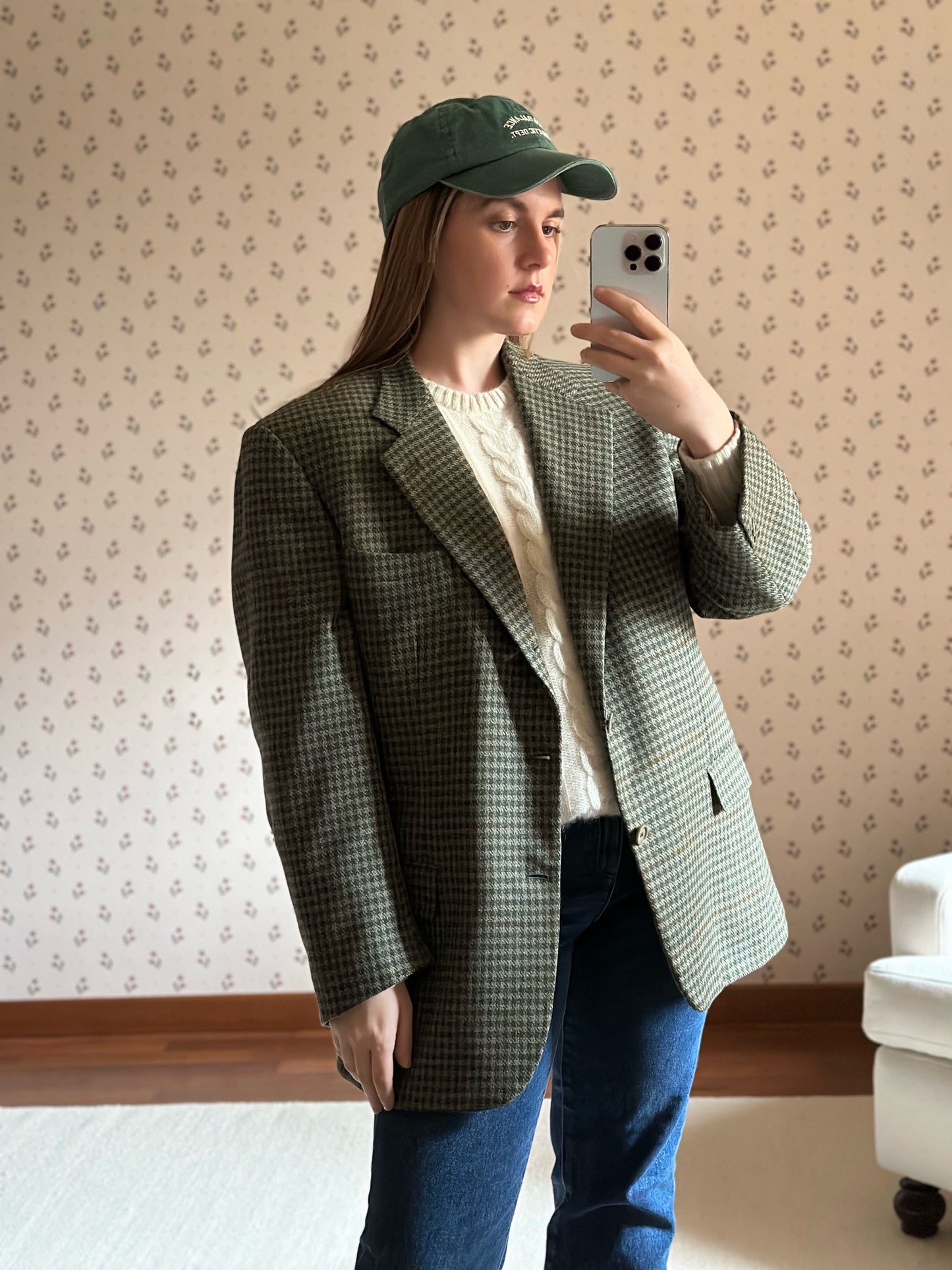 Vintage Sage Green Wool & Cashmere Blazer