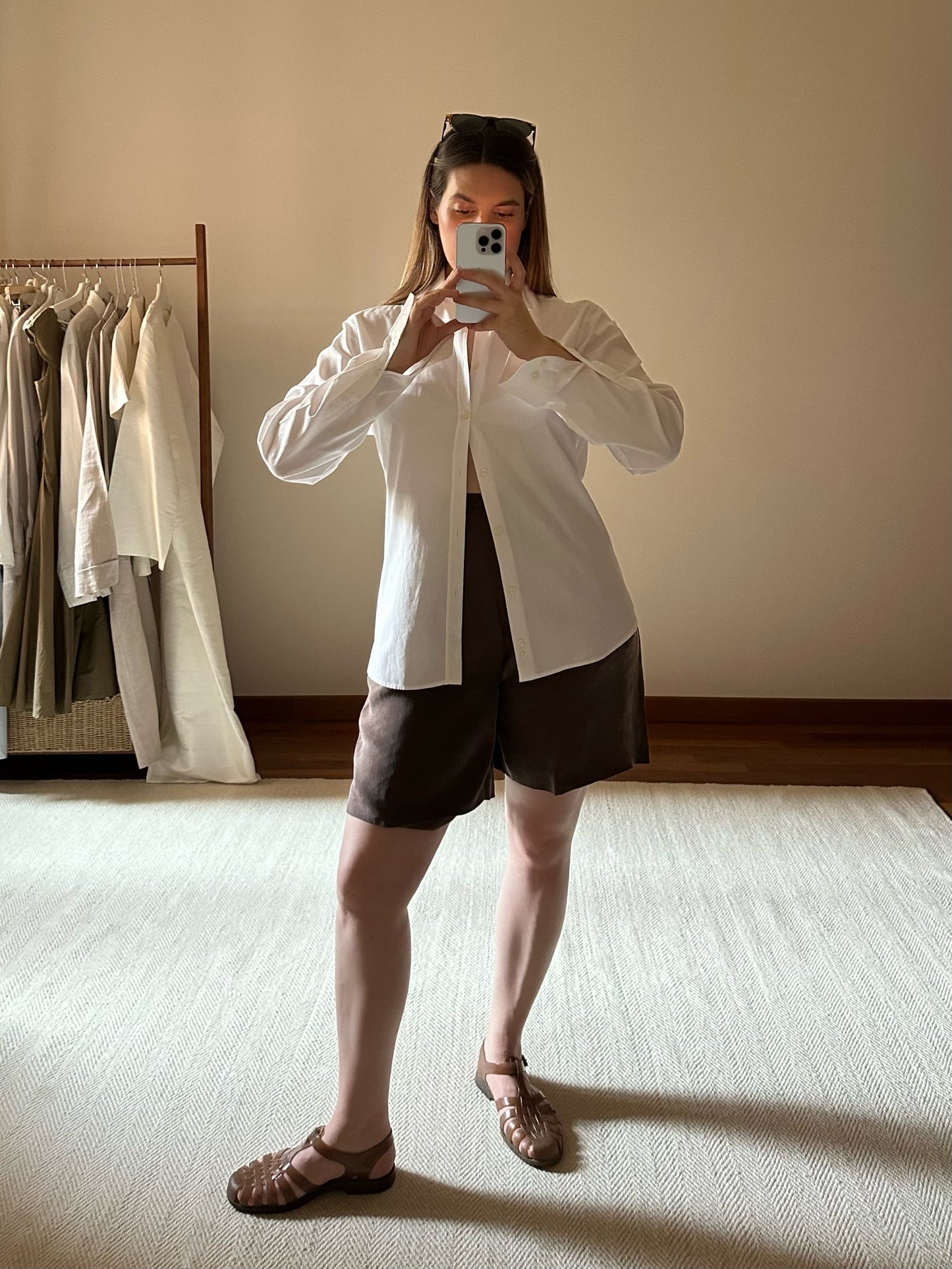 Silk Blend Chocolate Brown Shorts
