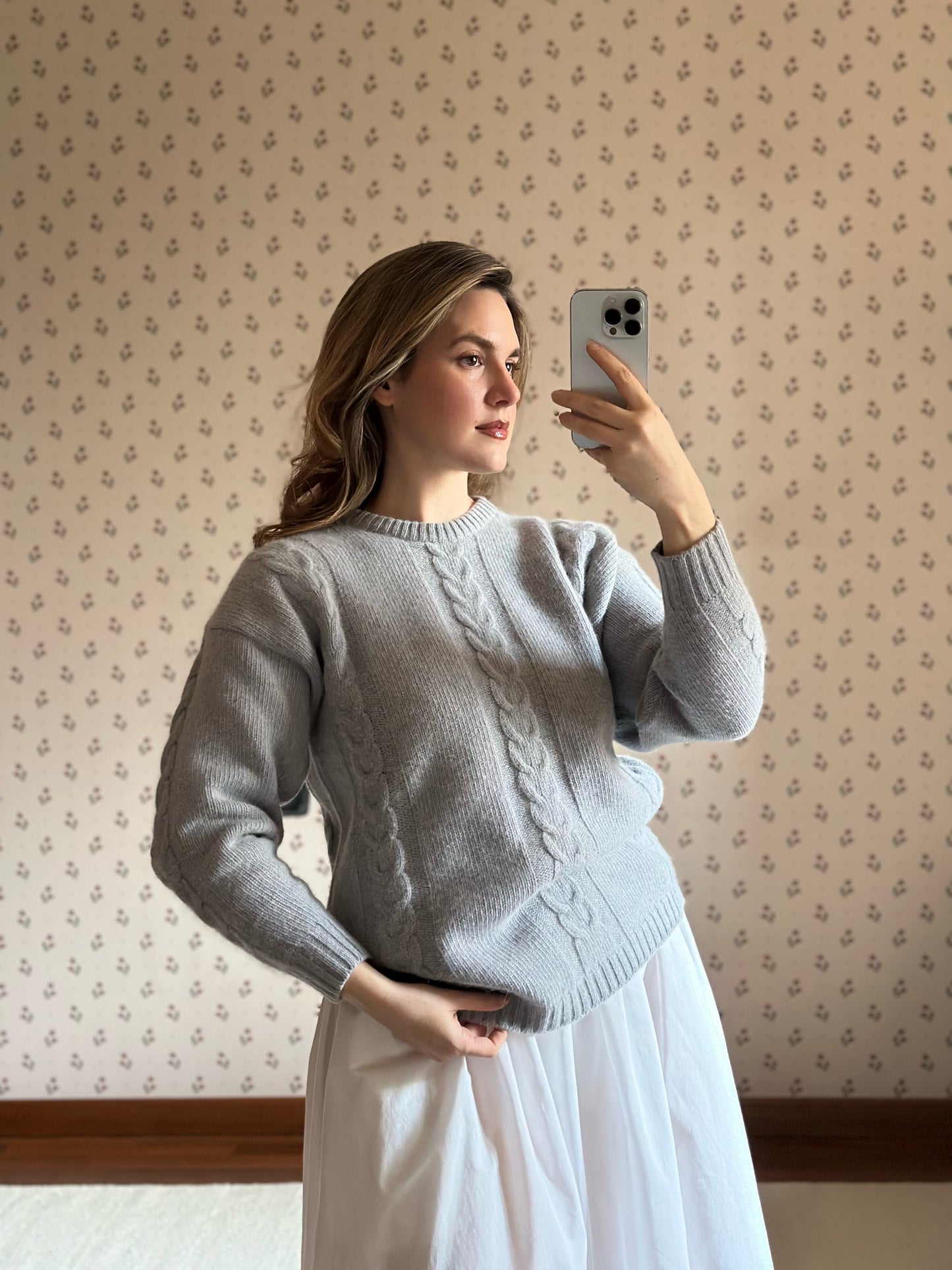 Lambswool & Angora Powder Blue Sweater