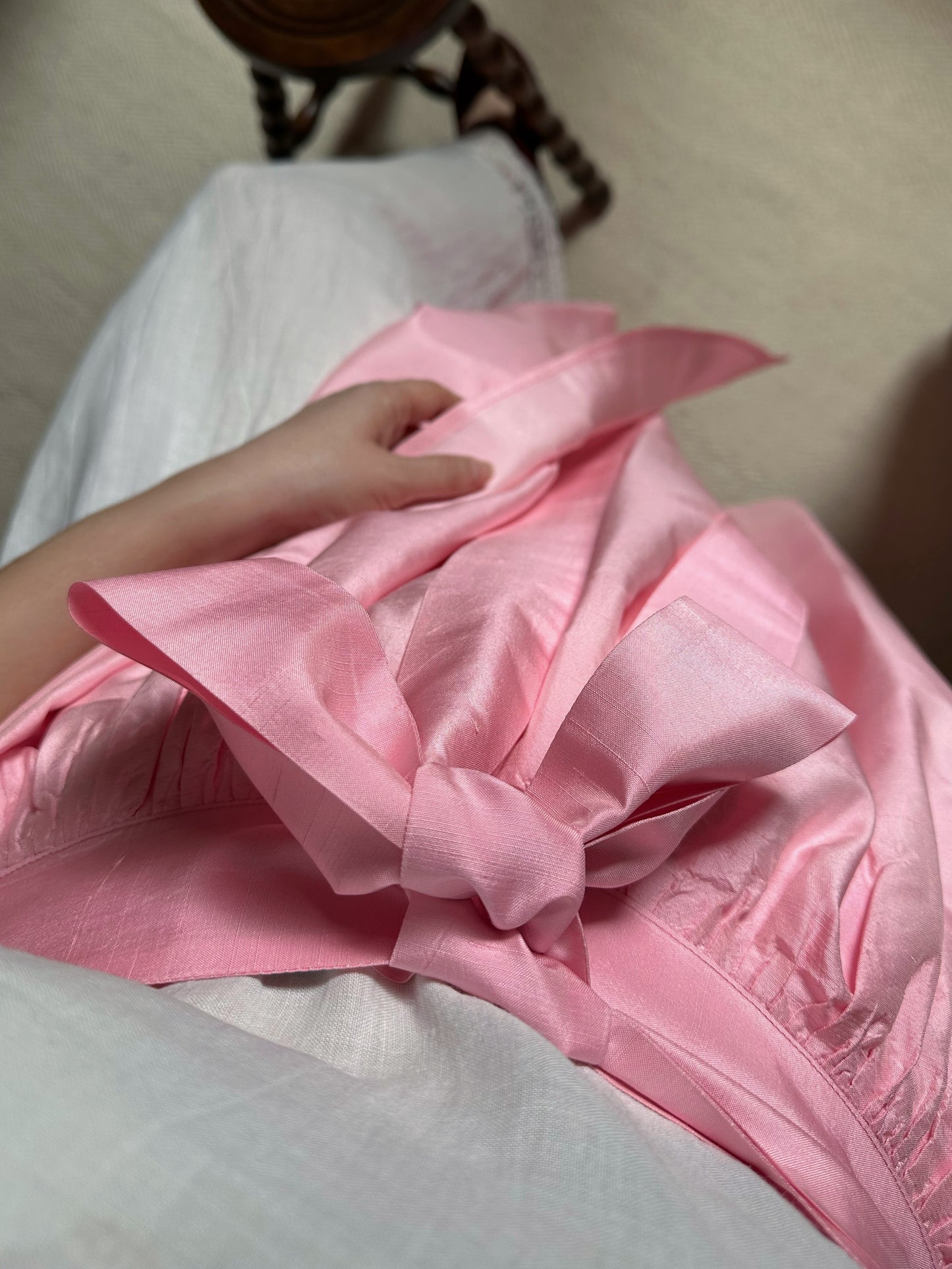 100% Pink Silk Apron