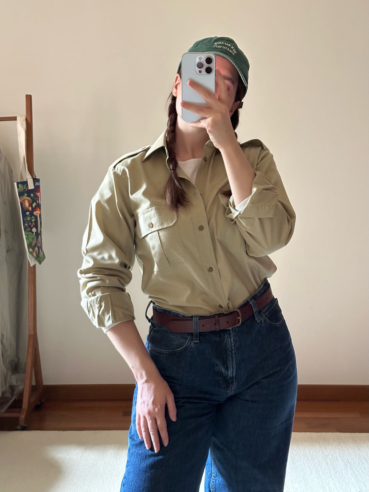 Light Khaki Cotton Military Shirt