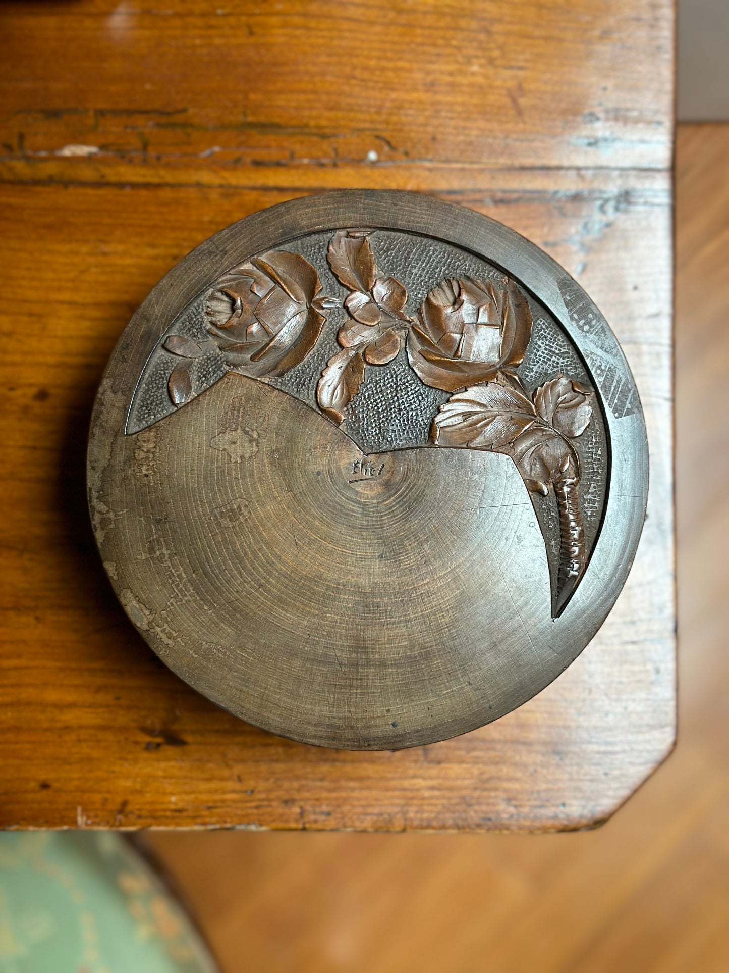 Antique Round Wooden Box