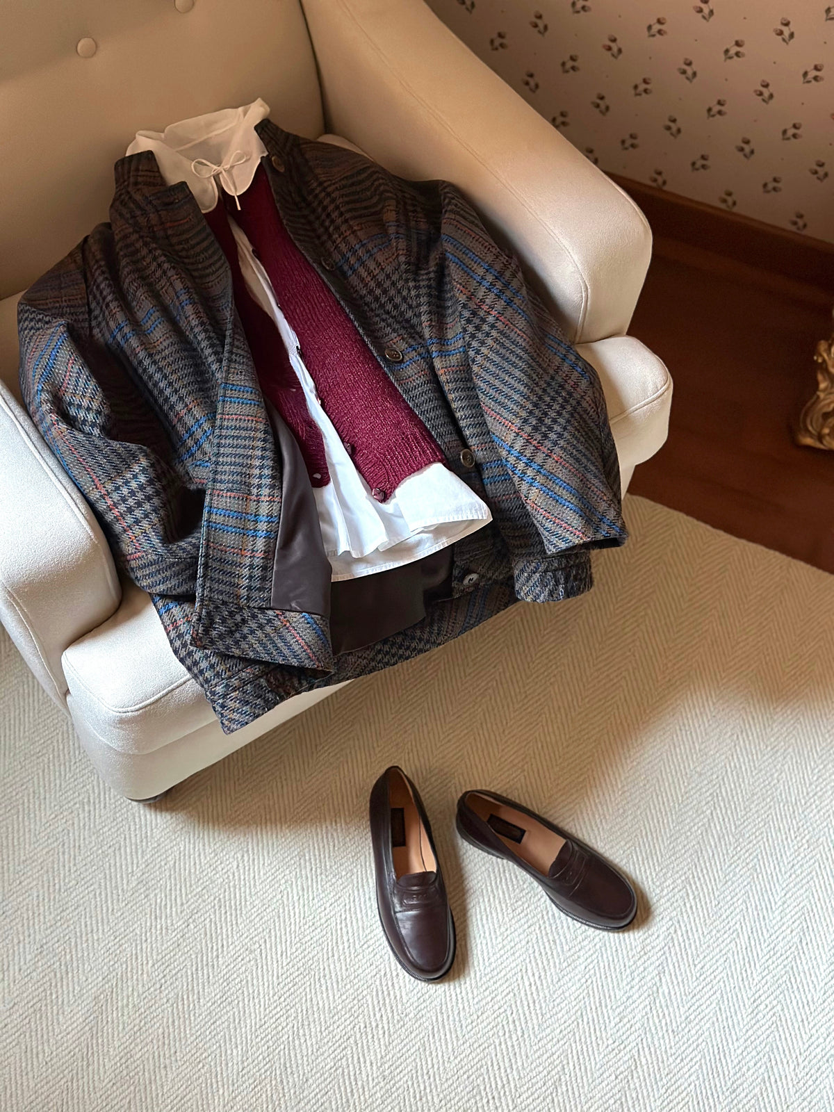 Tartan Wool Bomber Jacket