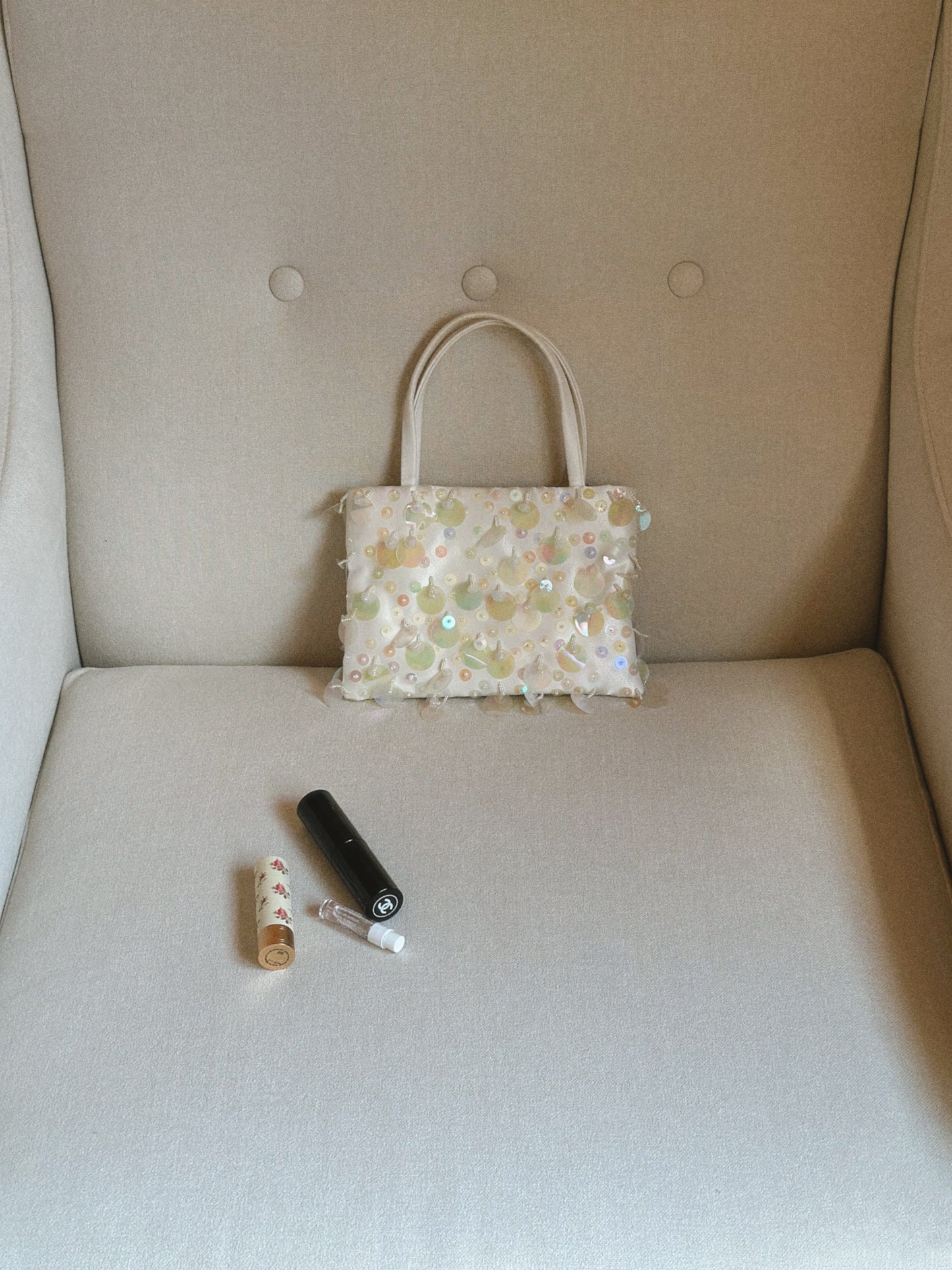 Francesco Biasia Satin & Pailettes Mini Handbag