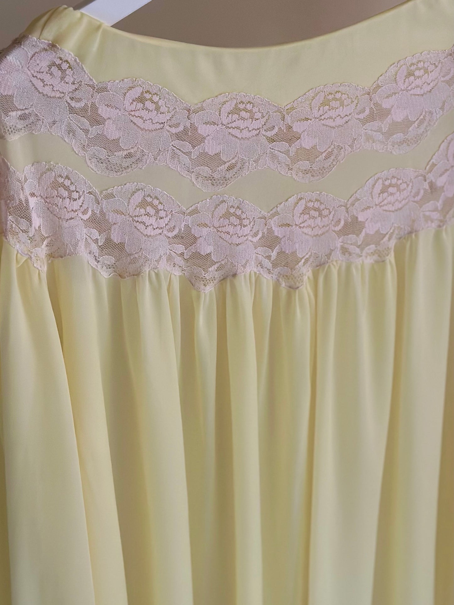 Vintage Pastel Yellow Long Nightgown