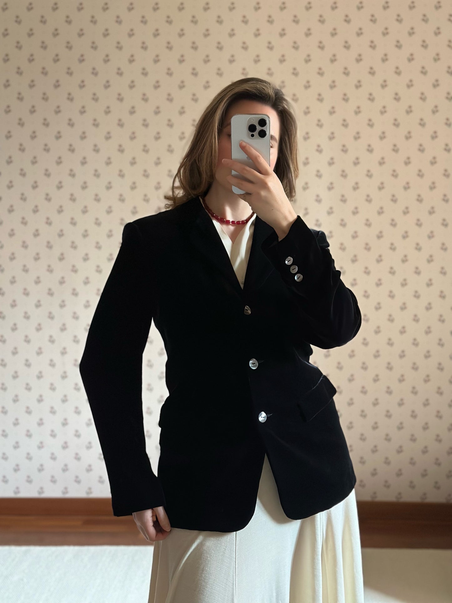 Black Silk Velvet Blazer