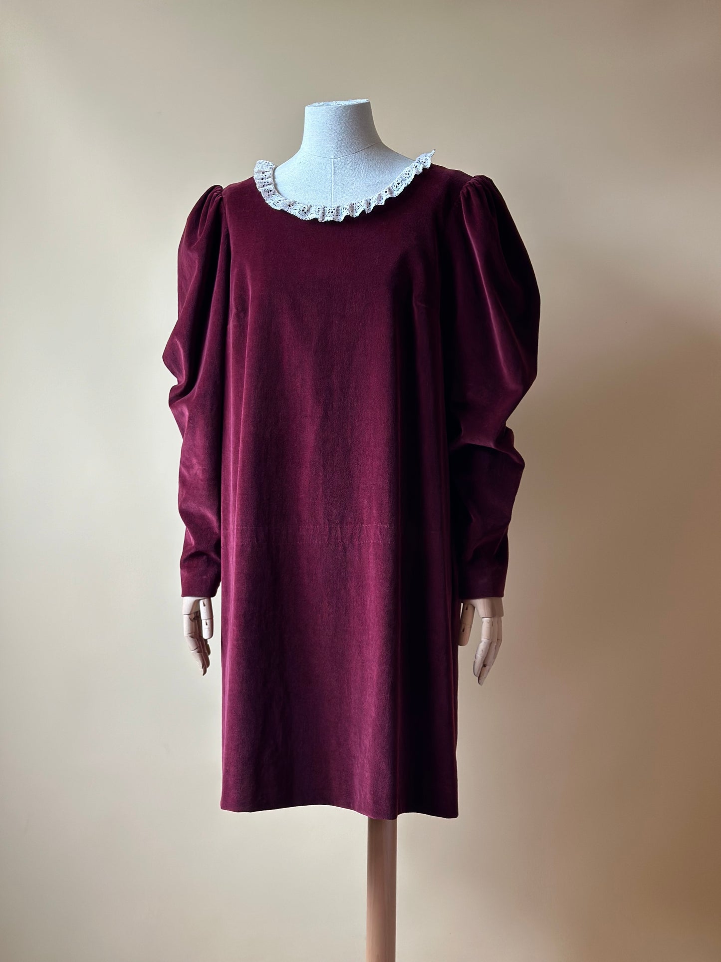 Vintage Velvet Burgundy Dress