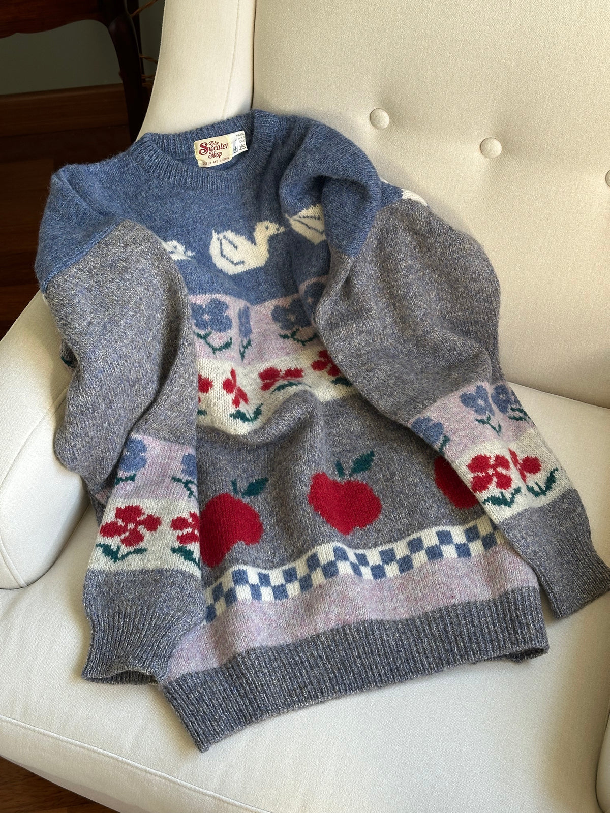 Pure Wool Apples & Ducks Irish Sweater
