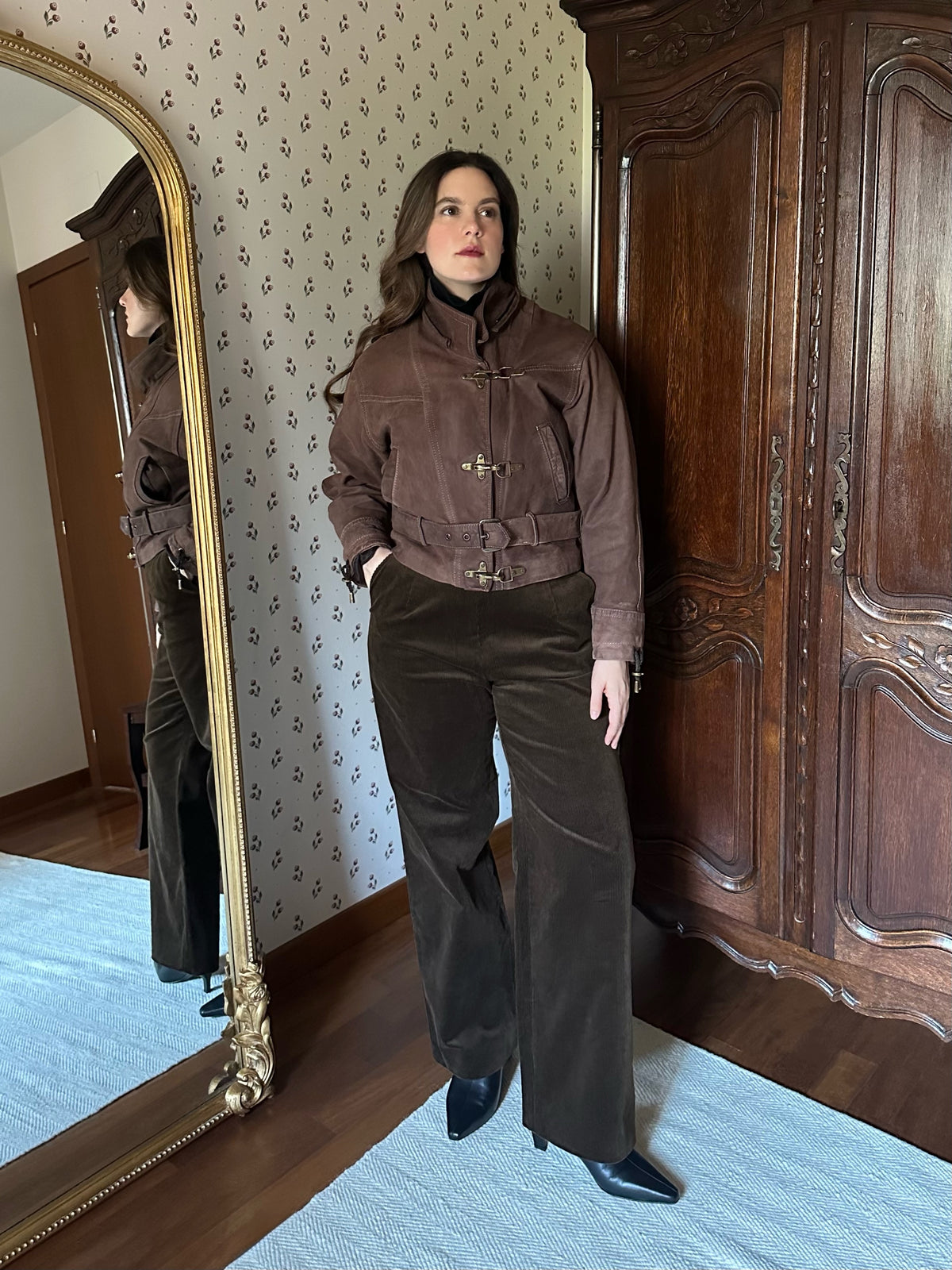 Brown Leather Biker Jacket