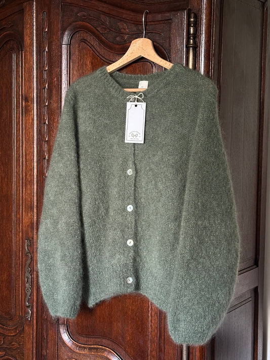 Mohair Sage Green Cardigan