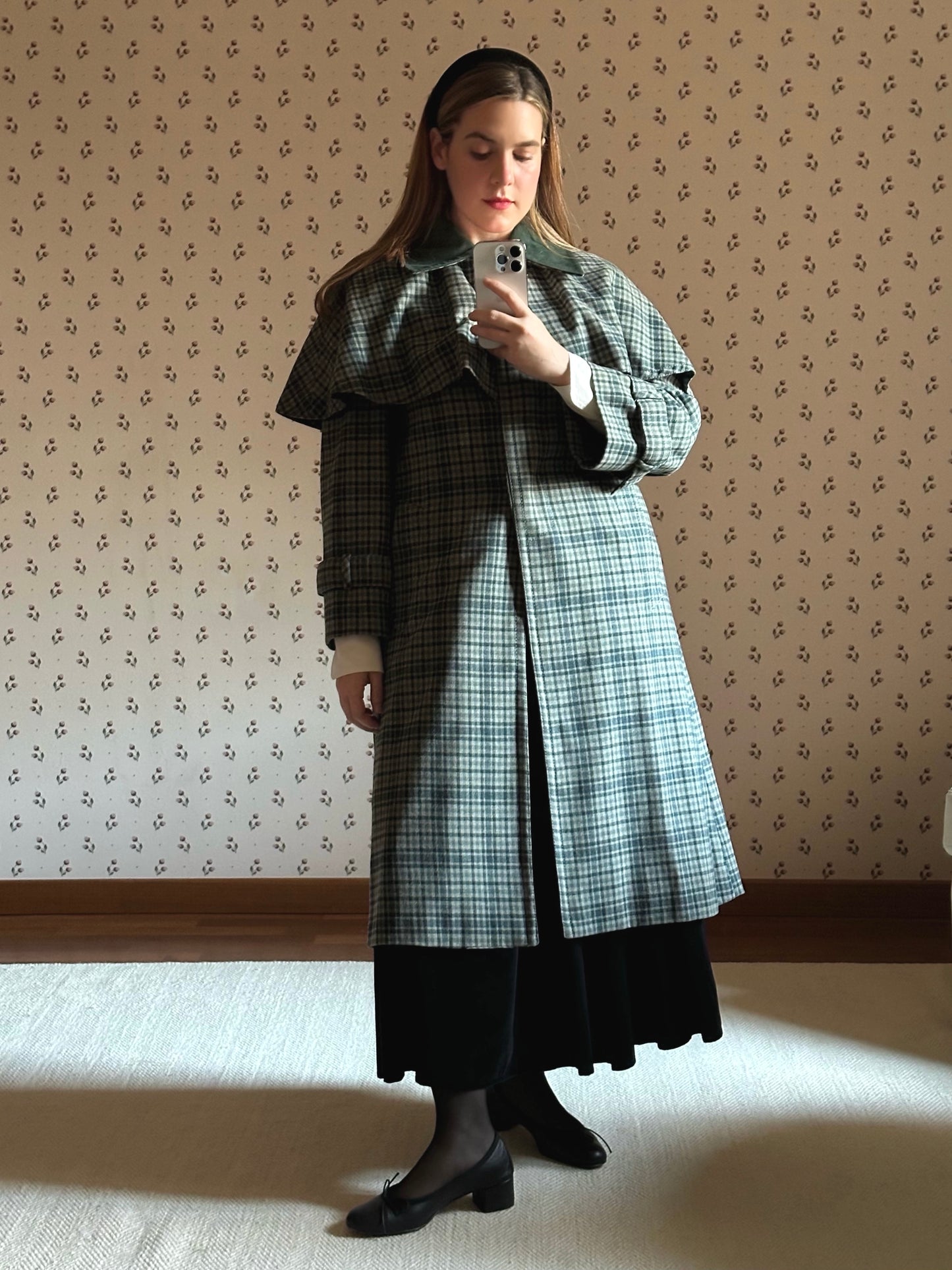 Green Tartan Cape Coat