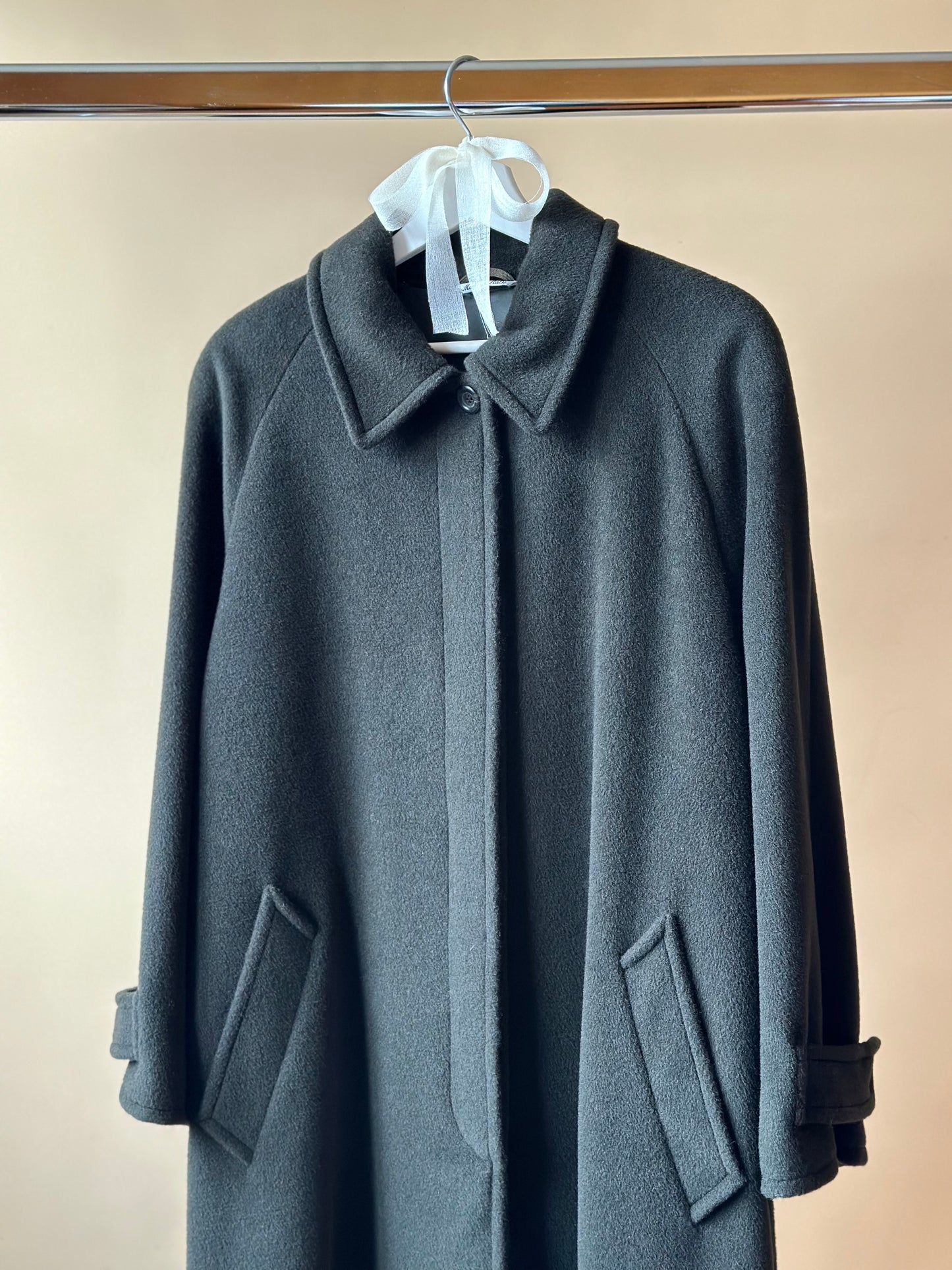 Vintage Wool & Cashmere Moss Green Coat