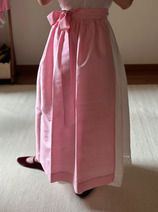 100% Pink Silk Apron