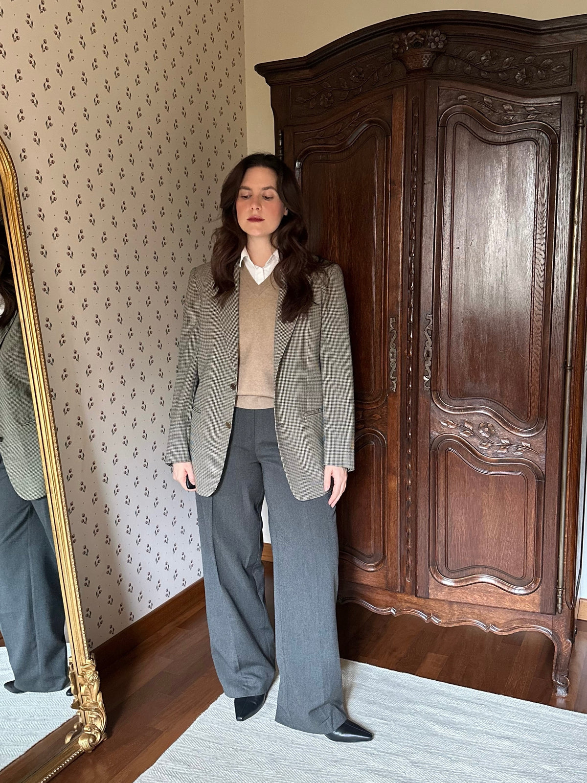 Vintage 100% Wool Check Blazer