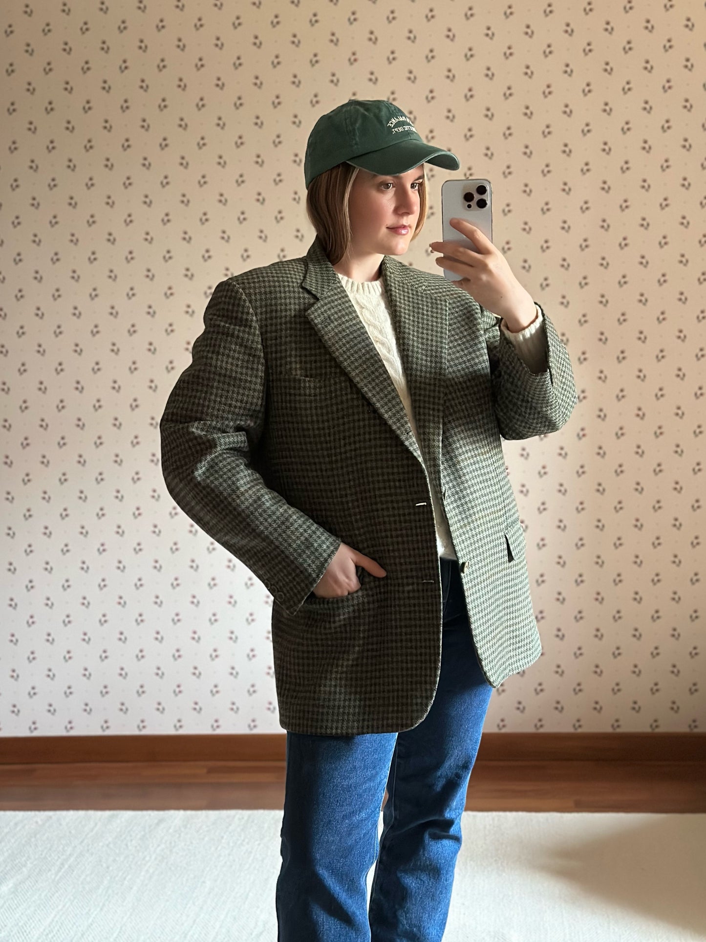 Vintage Sage Green Wool & Cashmere Blazer