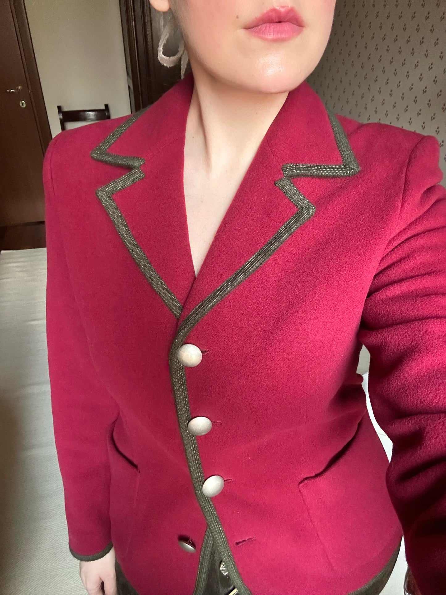 Vintage Burgundy Wool & Cashmere Blazer