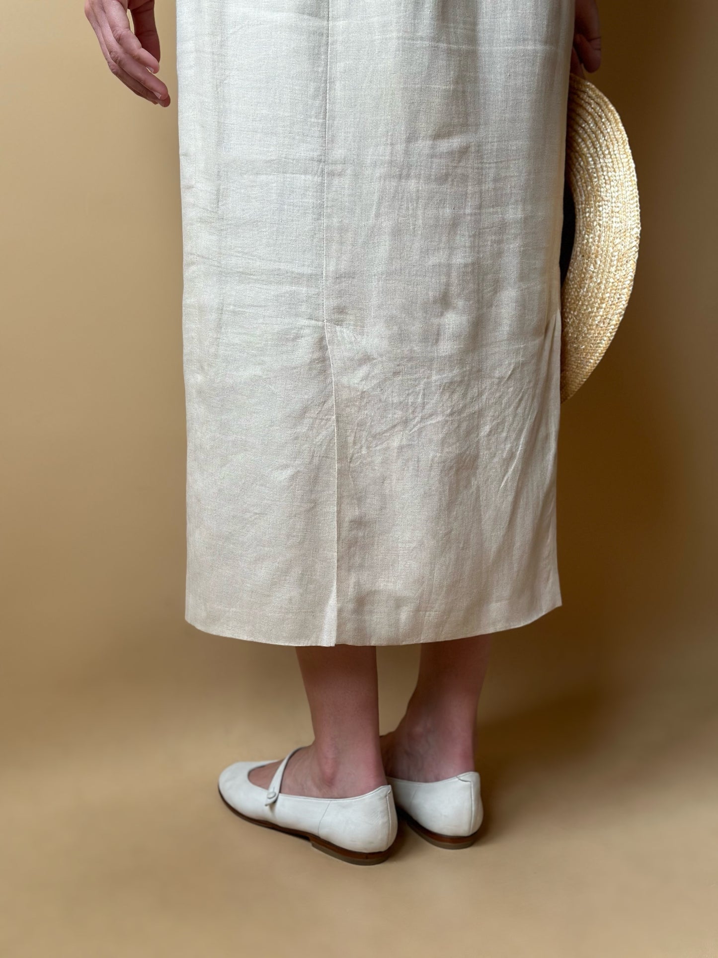 Vintage Ivory White Max Mara Midi Skirt