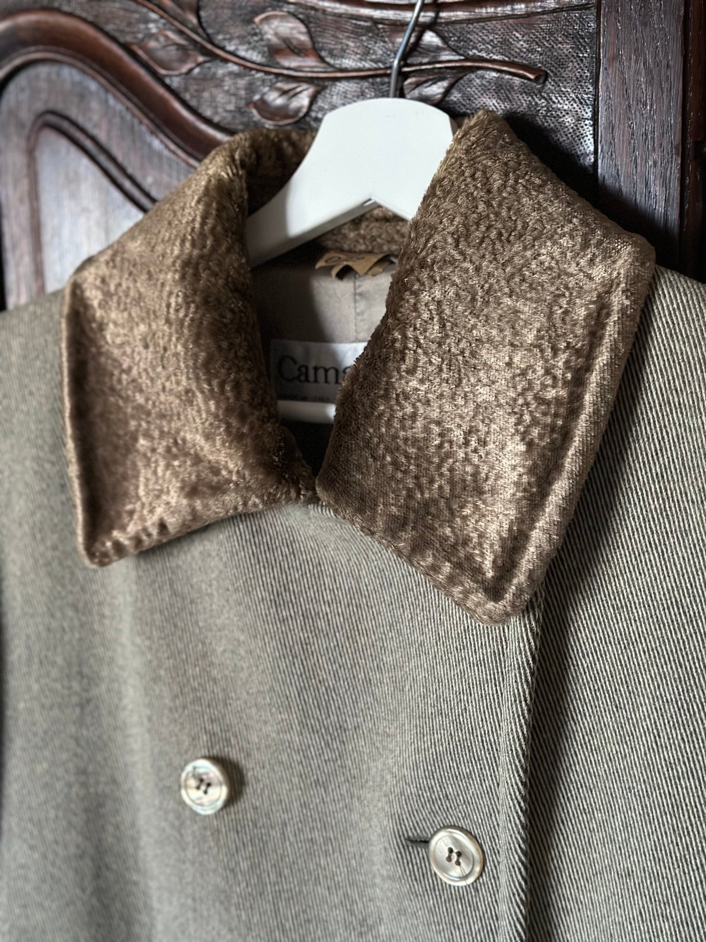 Double Breasted Short Taupe Coat