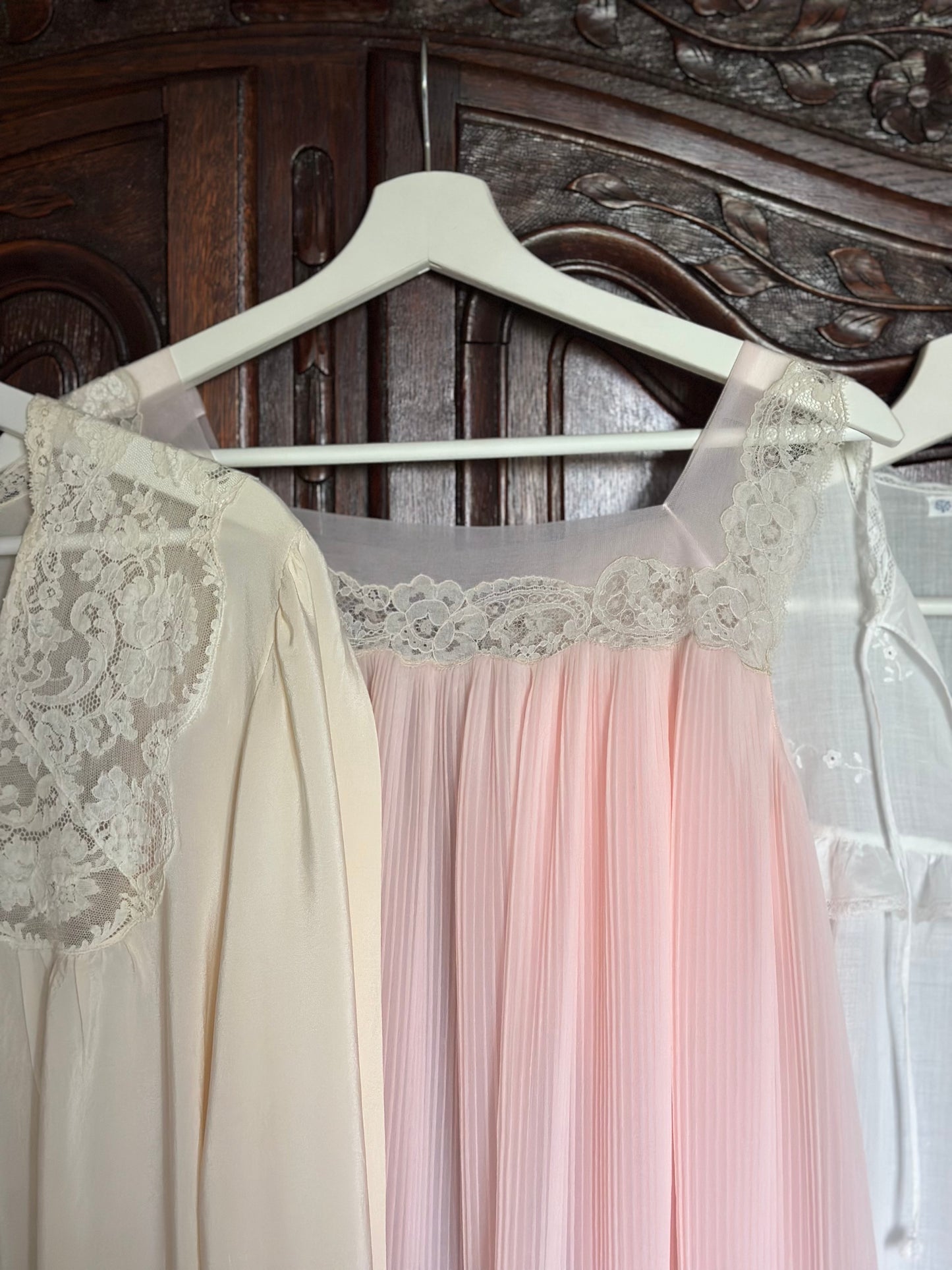 Vintage Baby Pink Pleated Nightgown