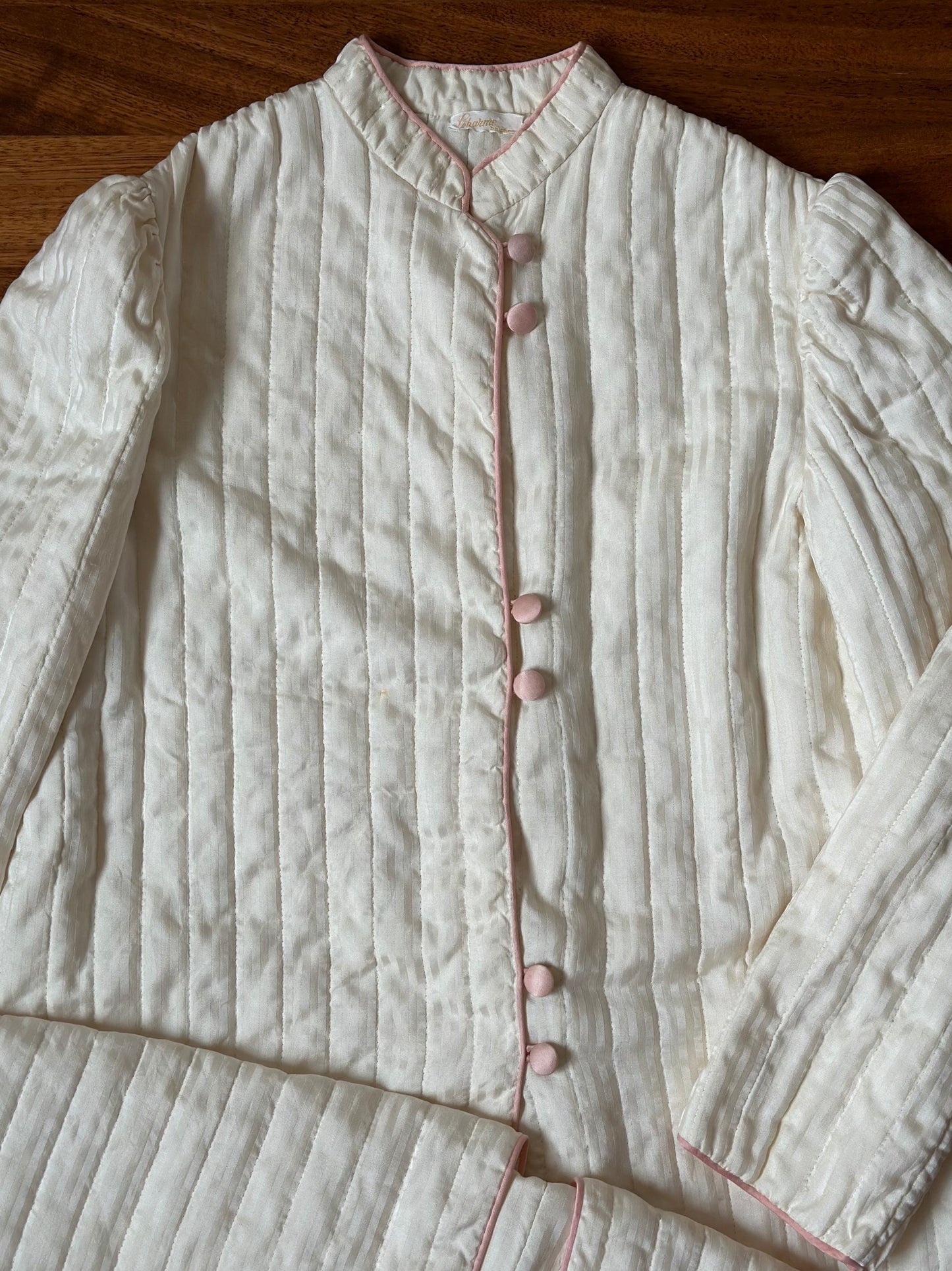 Vintage Pure Silk Quilted Dressing Gown