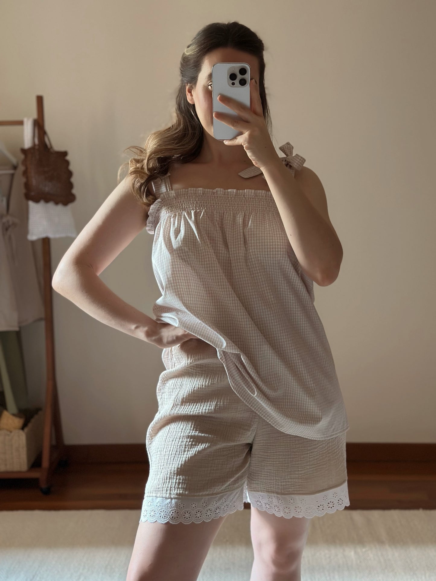 Muslin & Lace Shorts