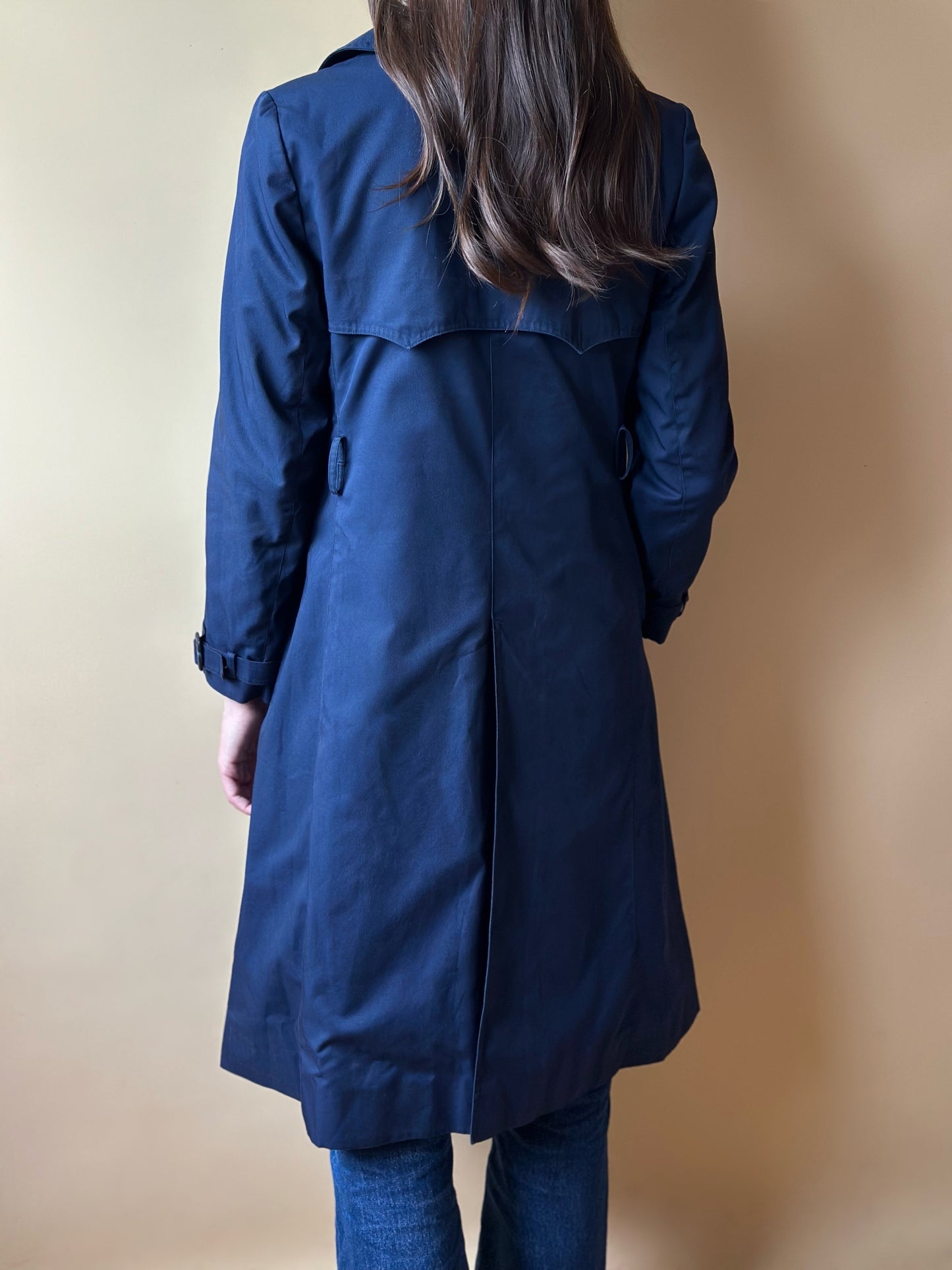 Vintage Sealup Navy Blue Trench Coat