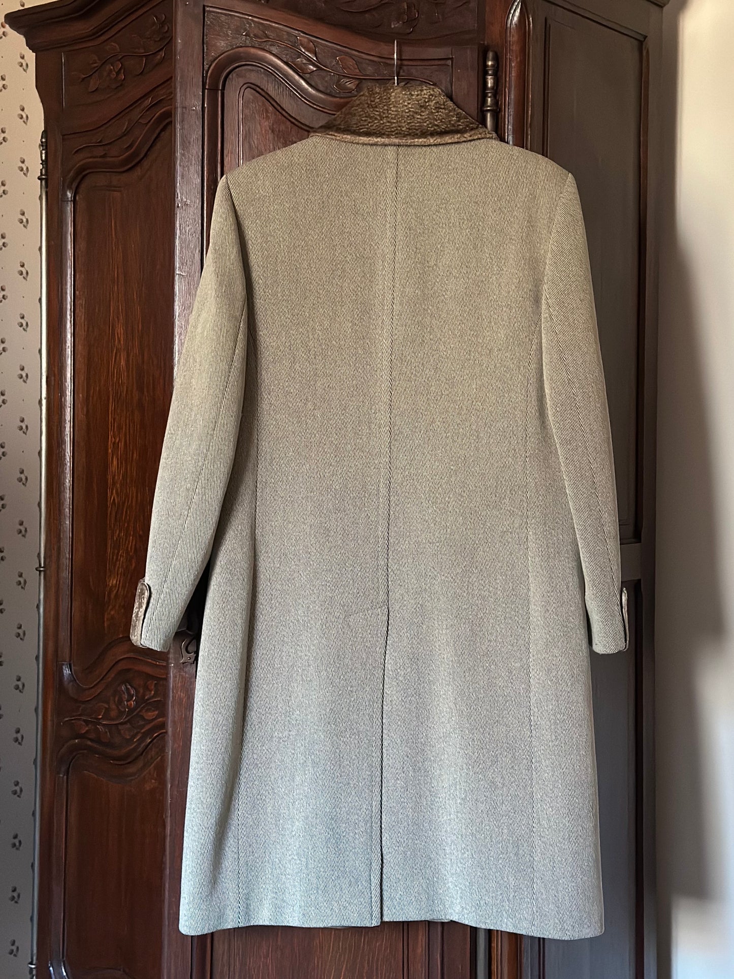 Double Breasted Short Taupe Coat