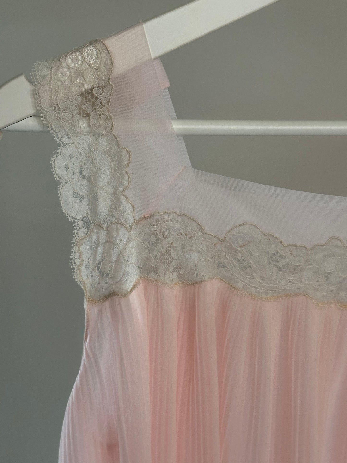 Vintage Baby Pink Pleated Nightgown