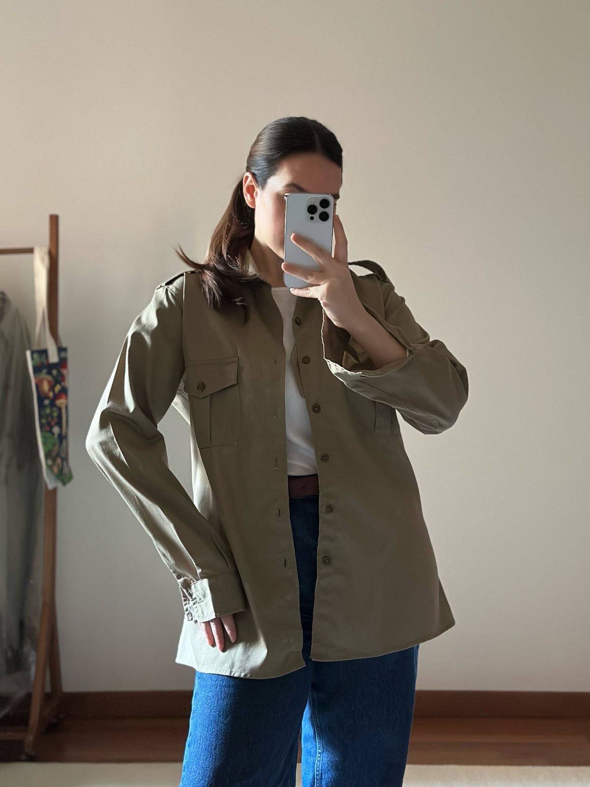 Khaki Cotton Military Shirt