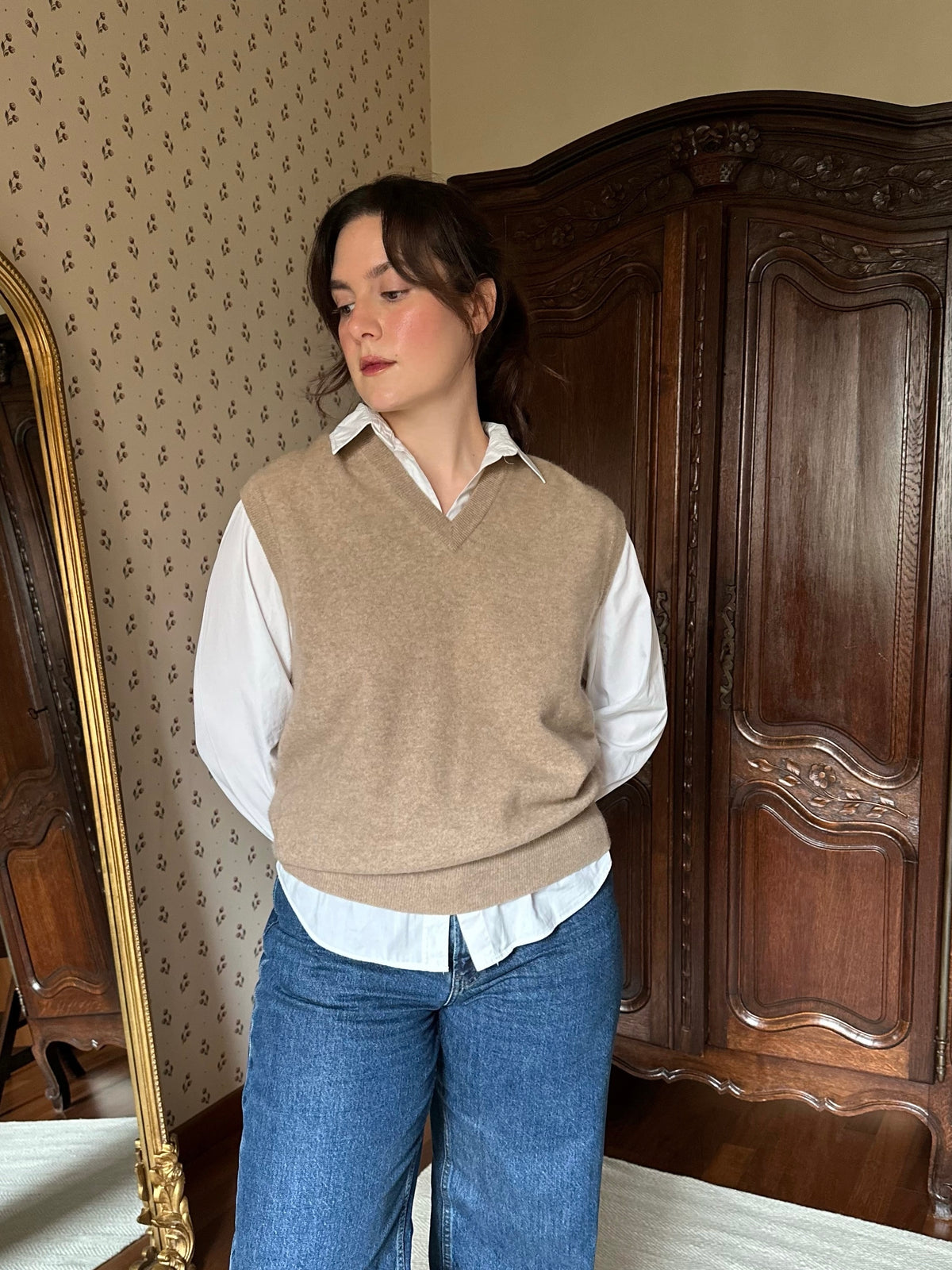 100% Cashmere Camel Vest