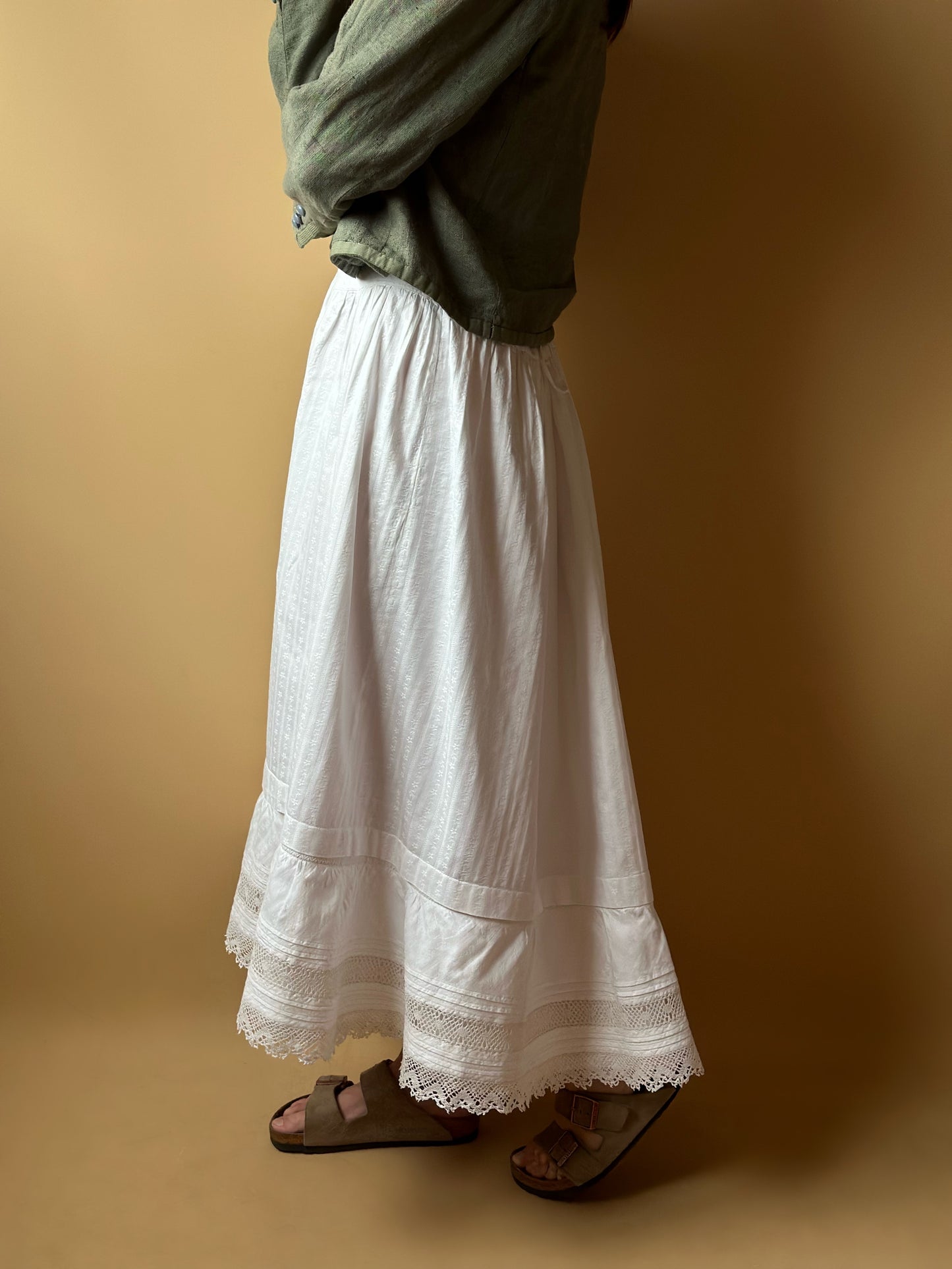 Antique Romantic French Cotton Skirt