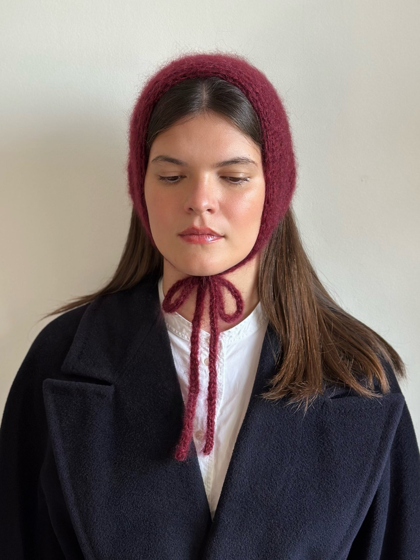 Handmade Silk & Mohair Bonnet -  Deep Merlot