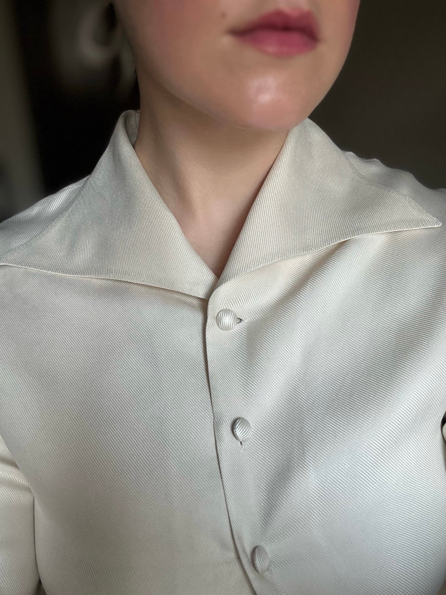 Vintage Pure Silk Ivory Blouse