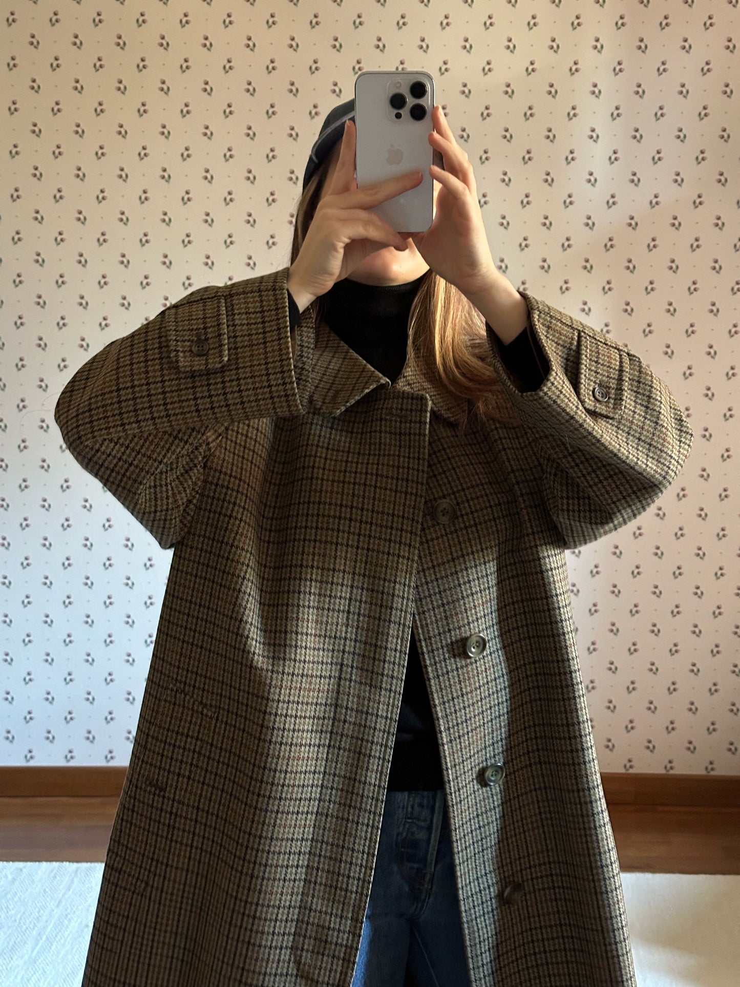 Vintage Original British Pied De Poule Coat