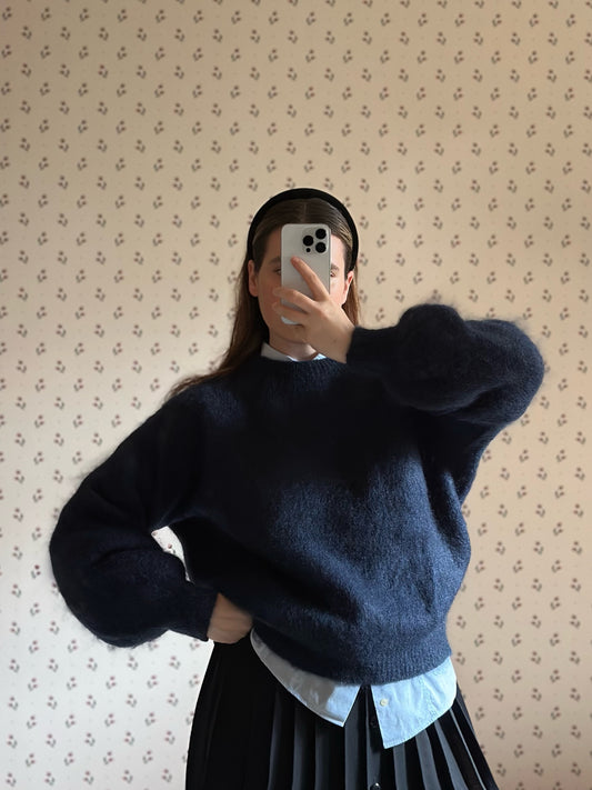 Mohair Navy Blue Sweater
